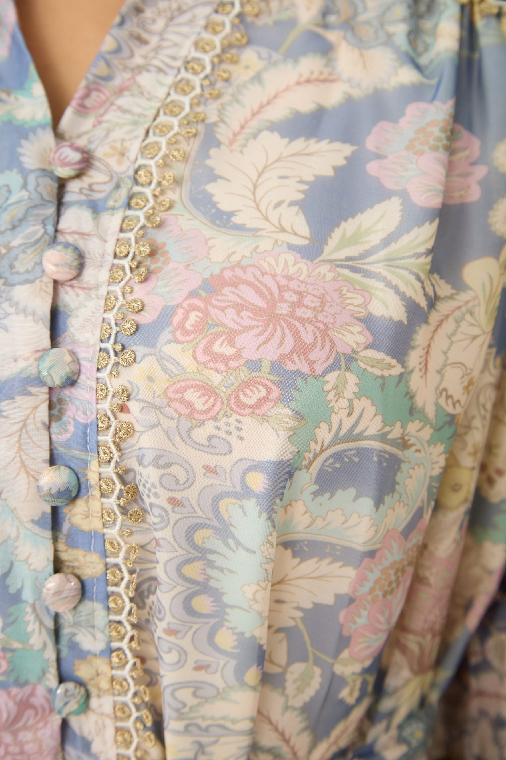 Romance That Wows Multi Floral Print Layered Sleeve Midi Dress