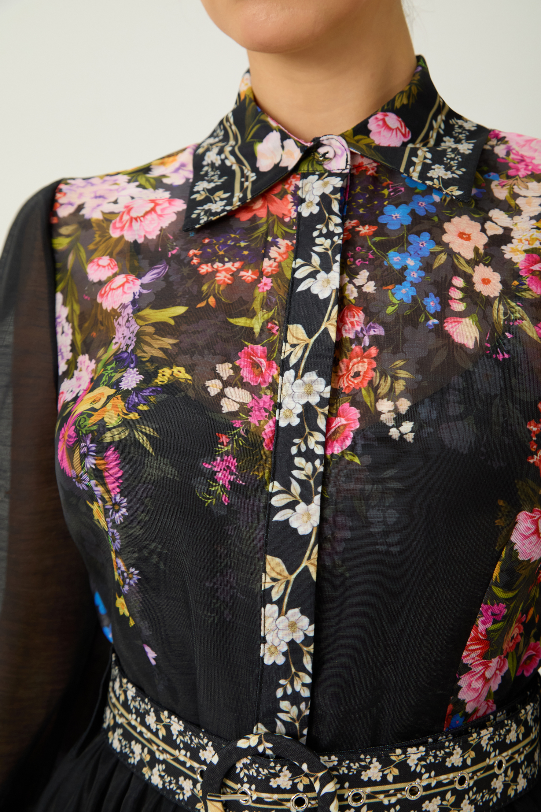 Special Moment Black Floral Print Long Sleeve Maxi Dress