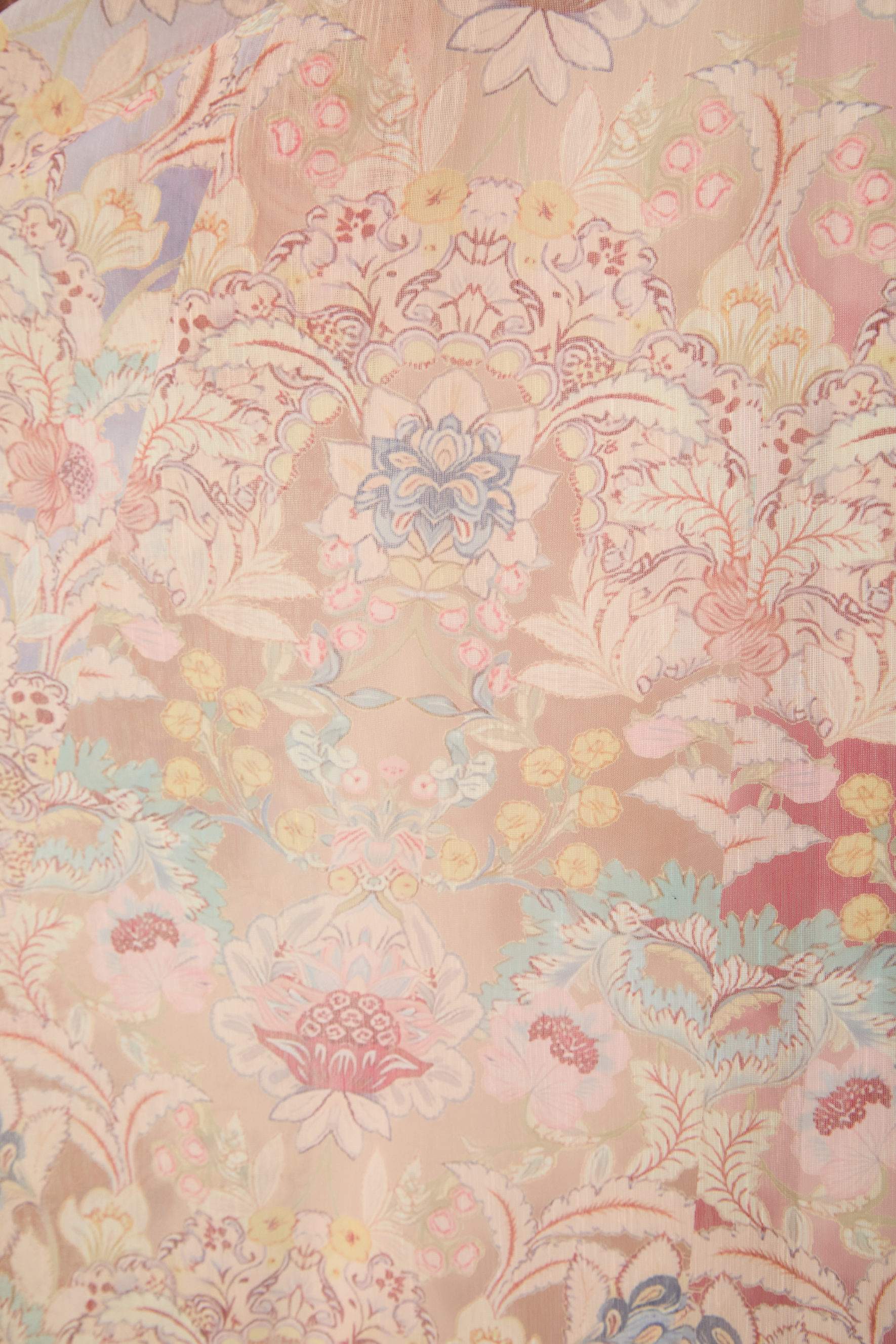 Soft Sunshine Pink Floral Print Puff Sleeve Maxi Dress