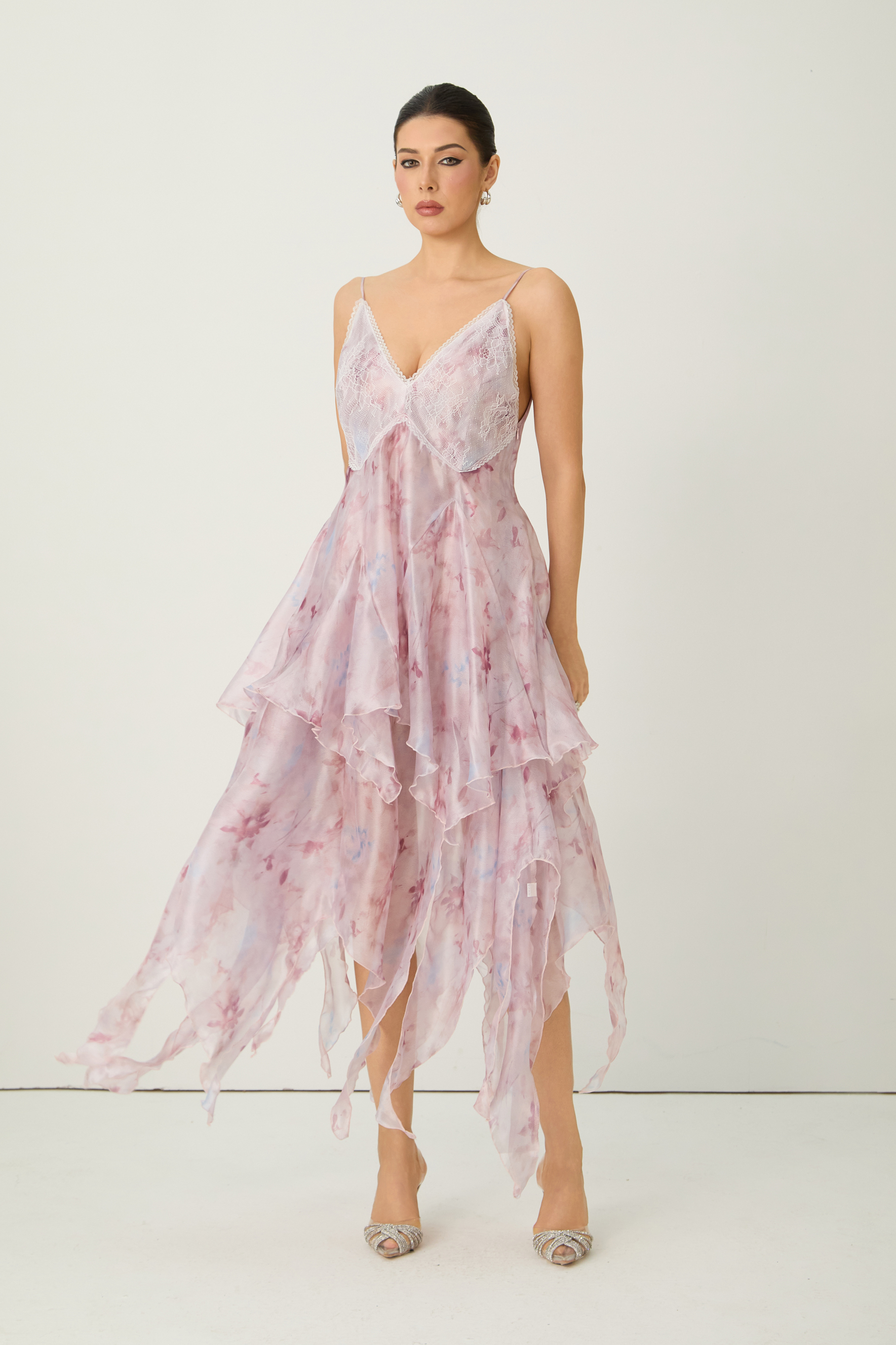 Simply Pretty Purple Floral Print V-Neck Maxi Dress