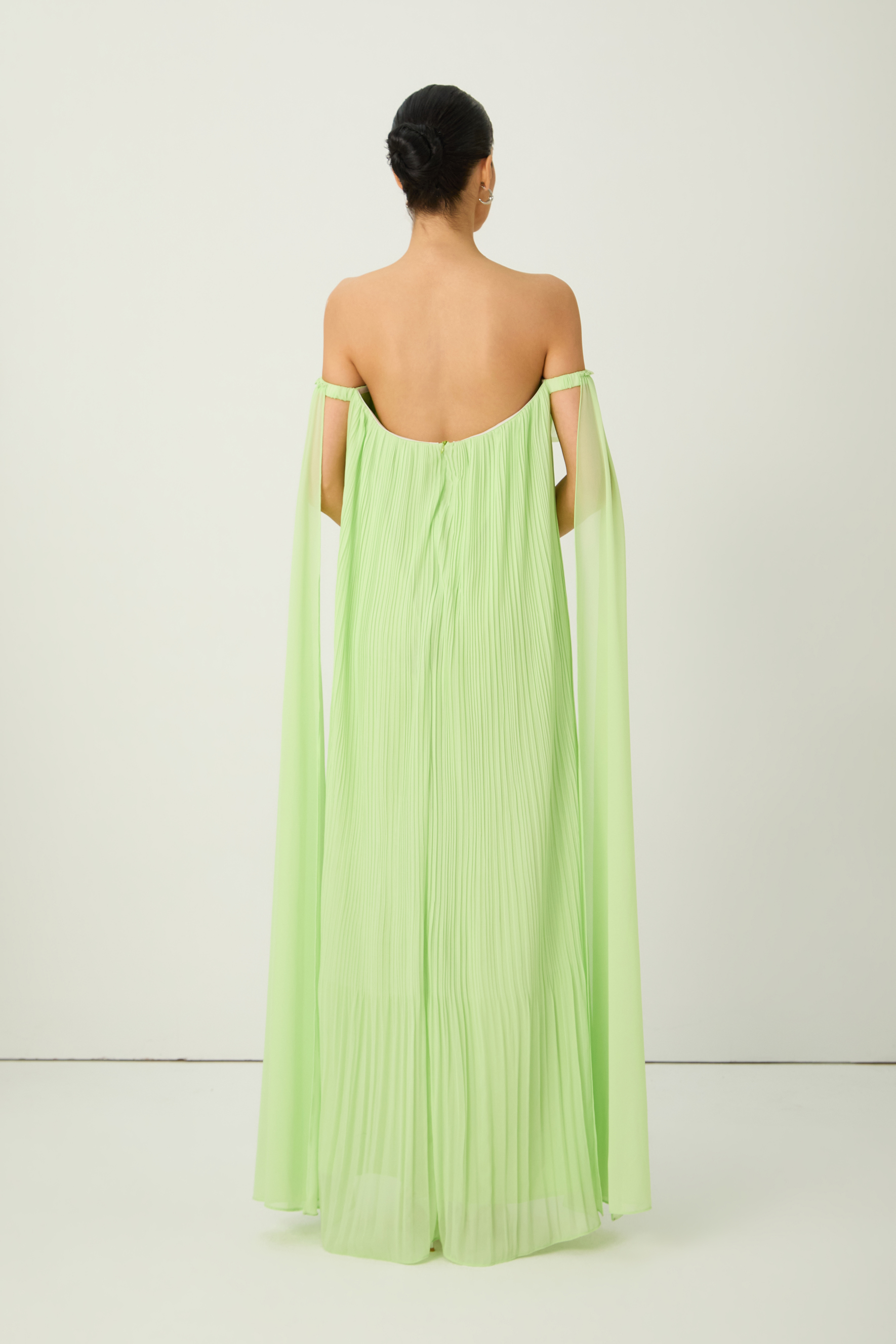 Your Only Darling Green Floral Applique Off Shoulder Maxi Dress