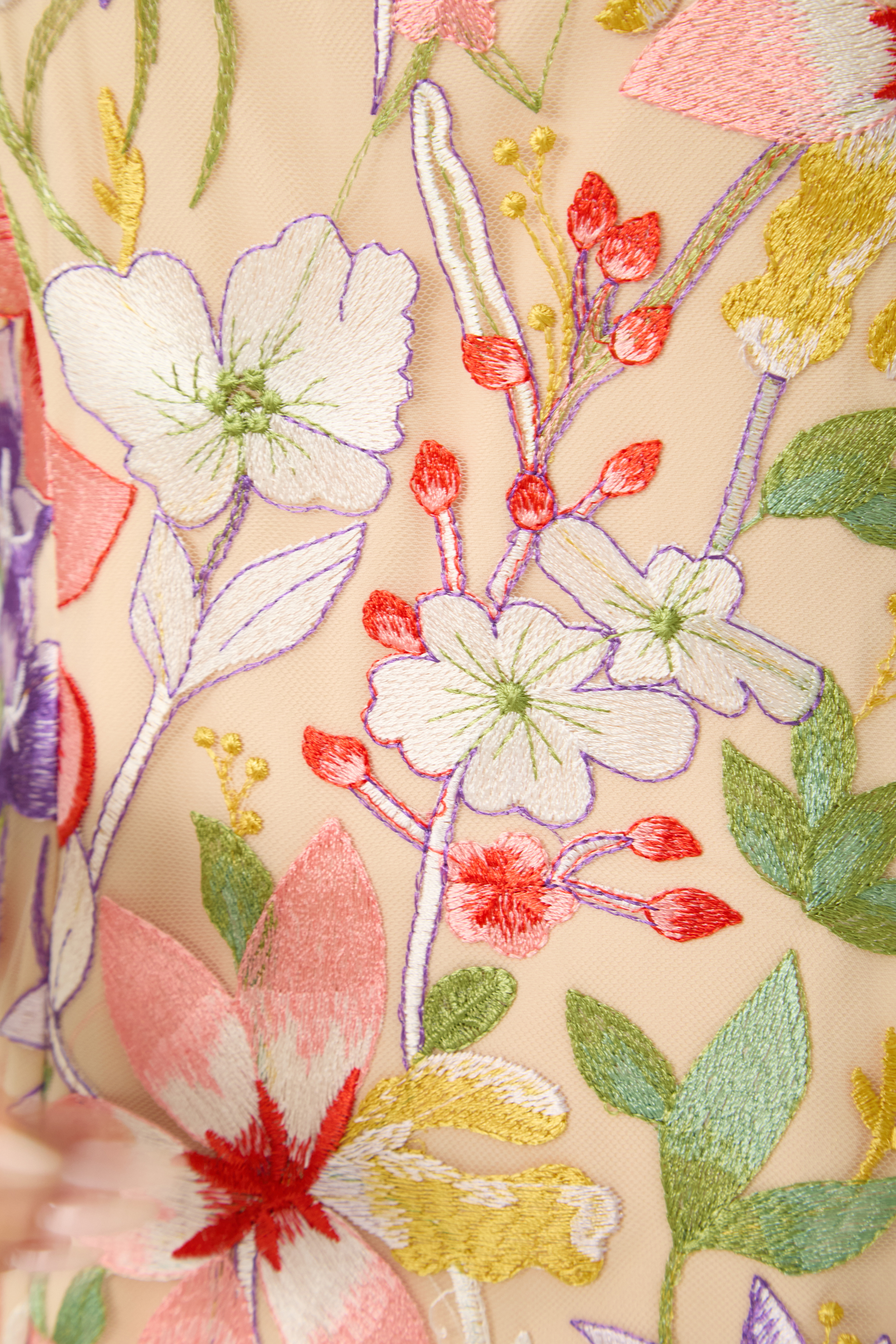 Blossoming Energy Multi Floral Applique Short Sleeve Maxi Dress