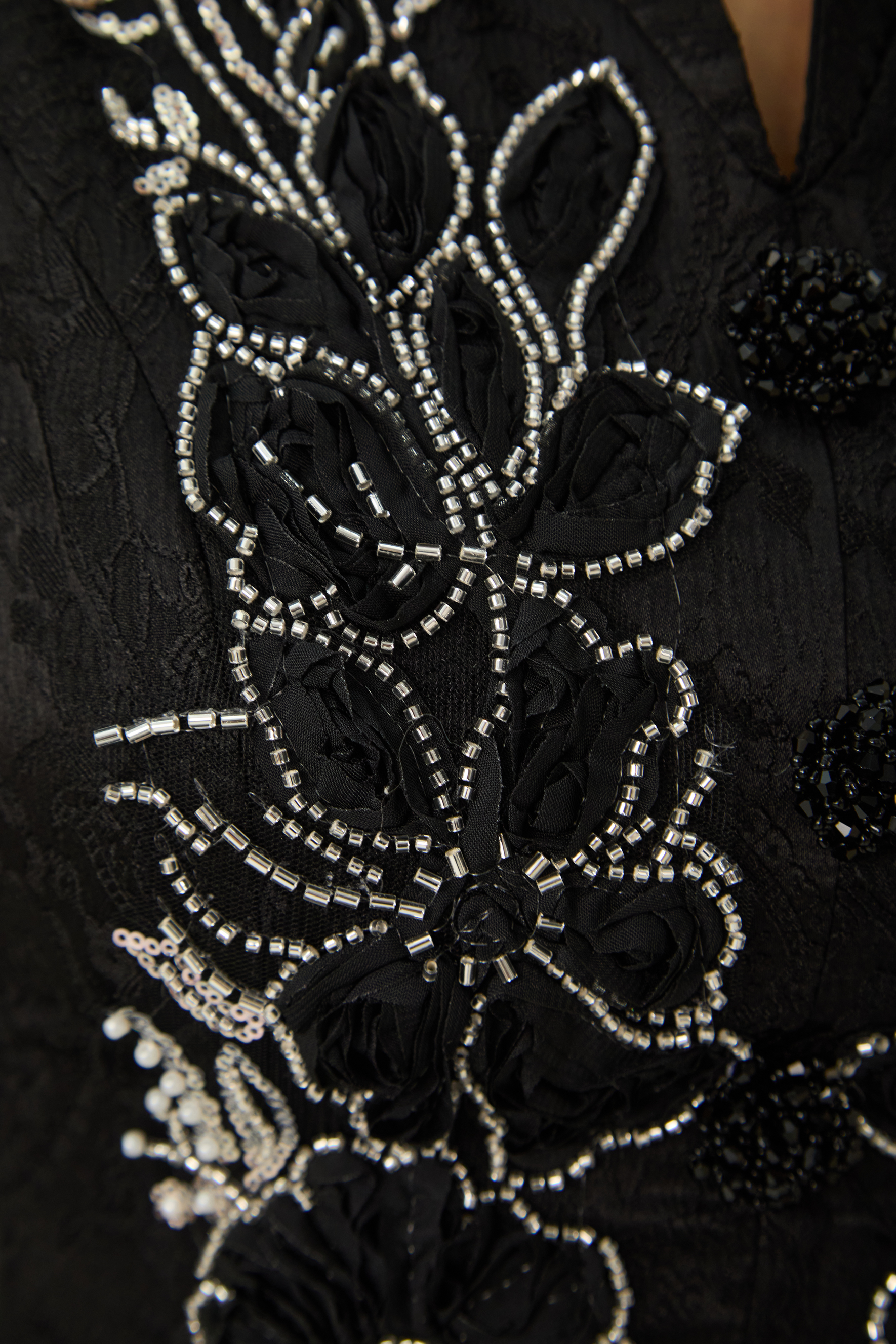 Exclusive Guest List Black Floral Embroidered Blazer & Maxi Skirt Set