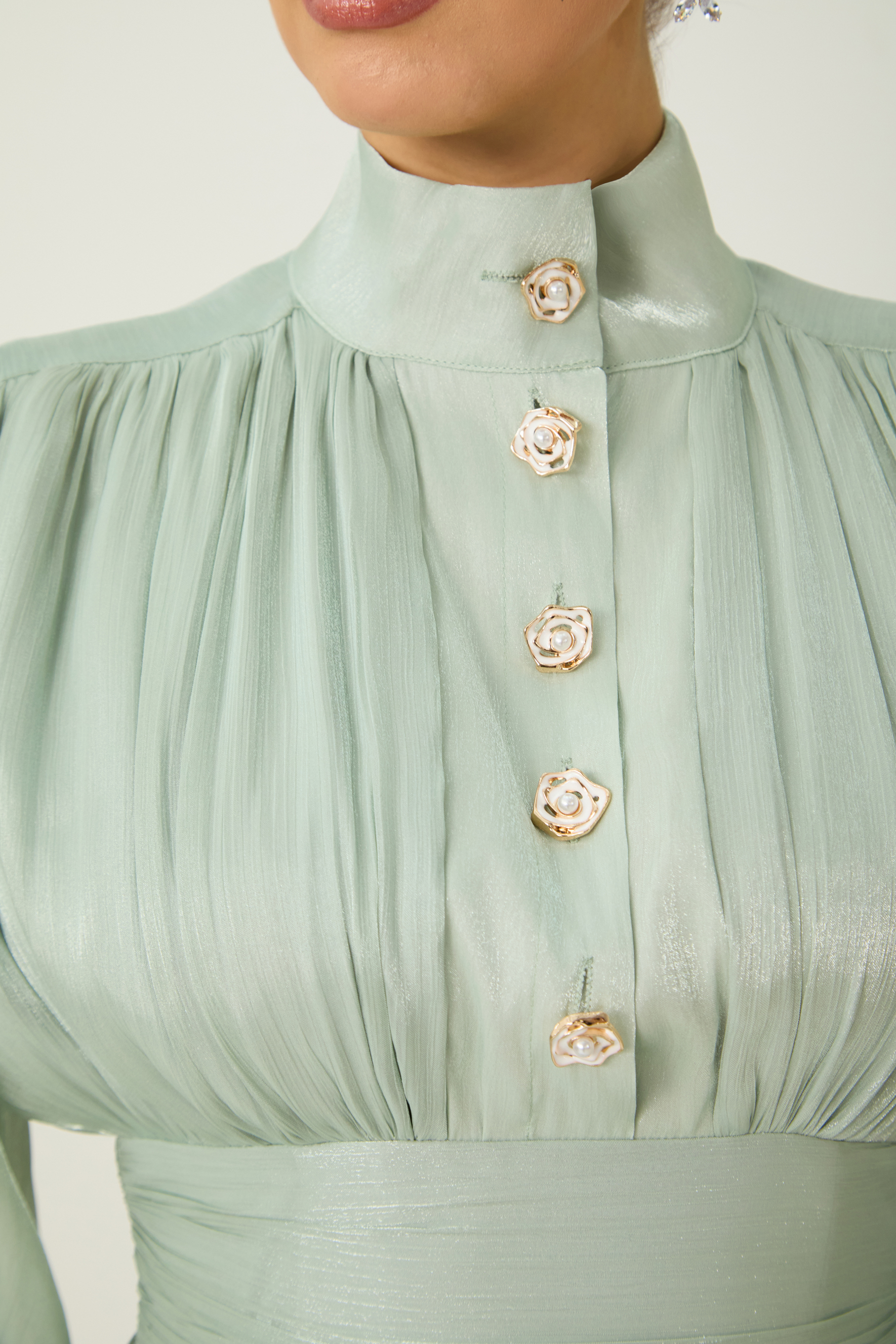 Captured Your Heart Mint Green Bishop Sleeve Layered Mini Dress