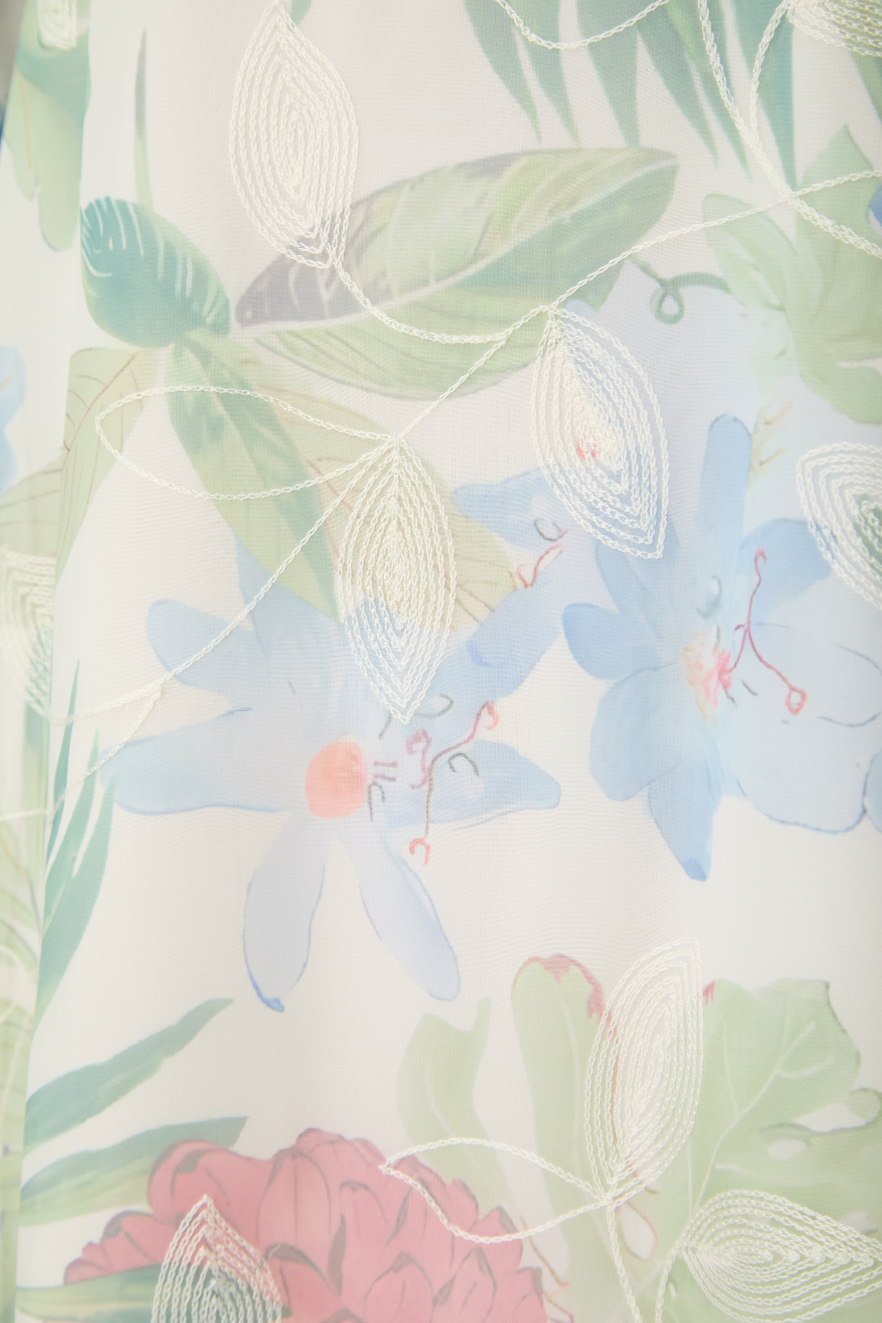 Impressive Flirt Multi Floral Print Round Neck Maxi Kaftan