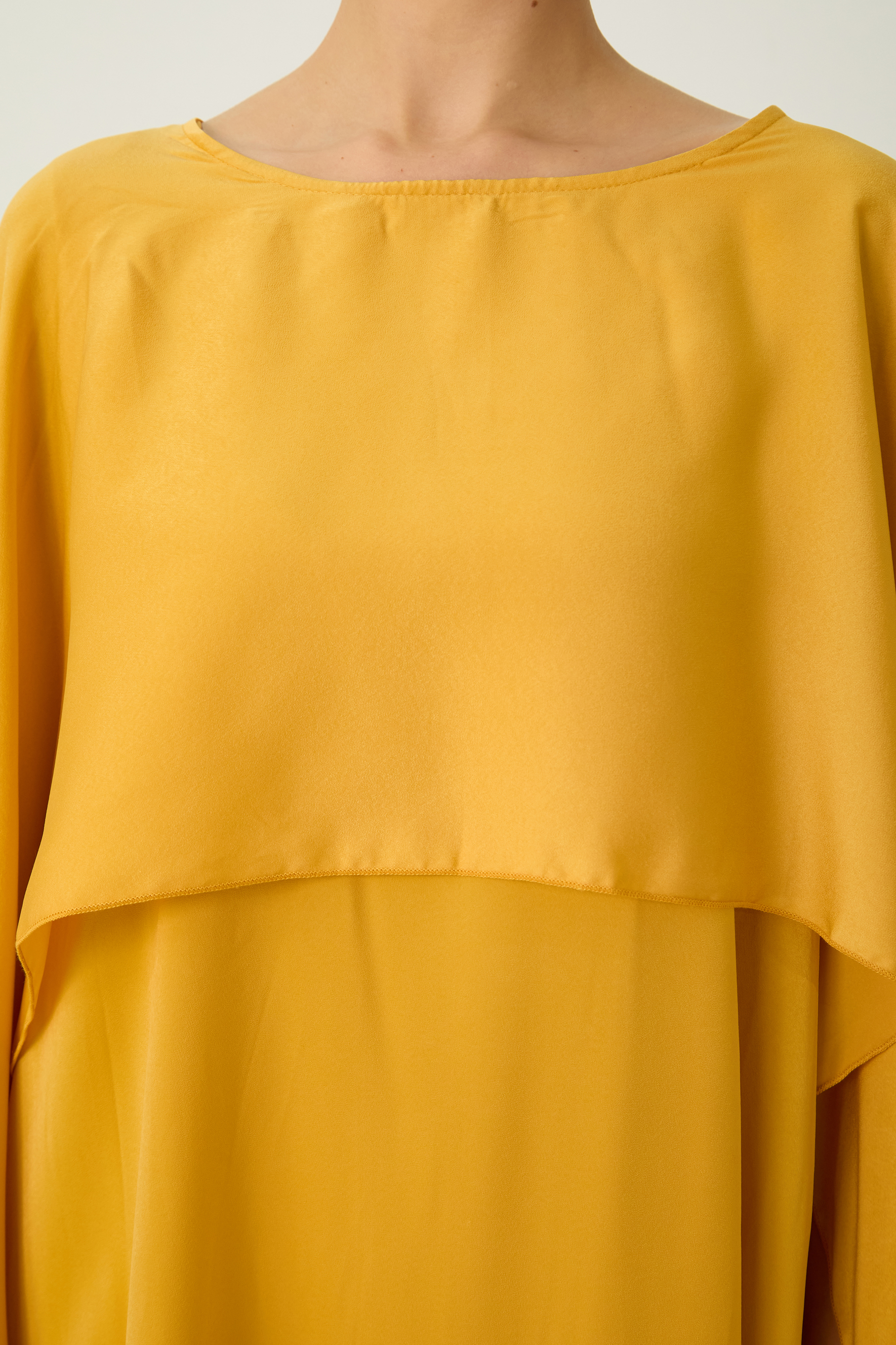 Bright Season Yellow Cape Sleeve Maxi Dress