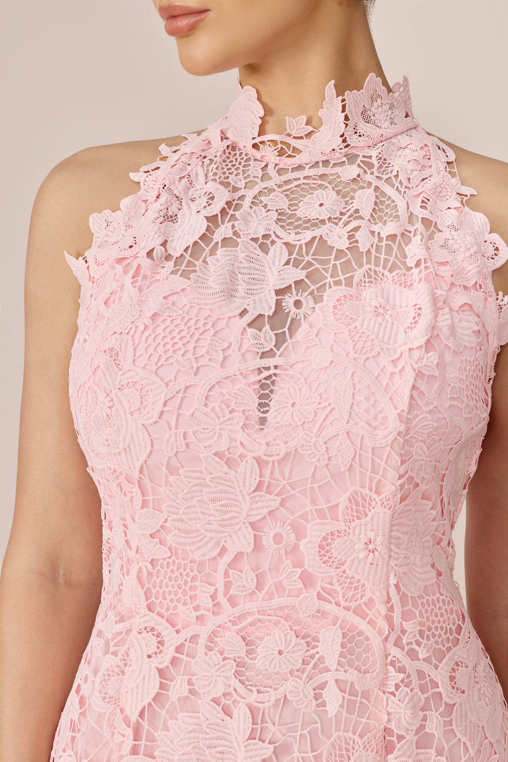 Take My Heart Pink Floral Lace Sleeveless Maxi Dress