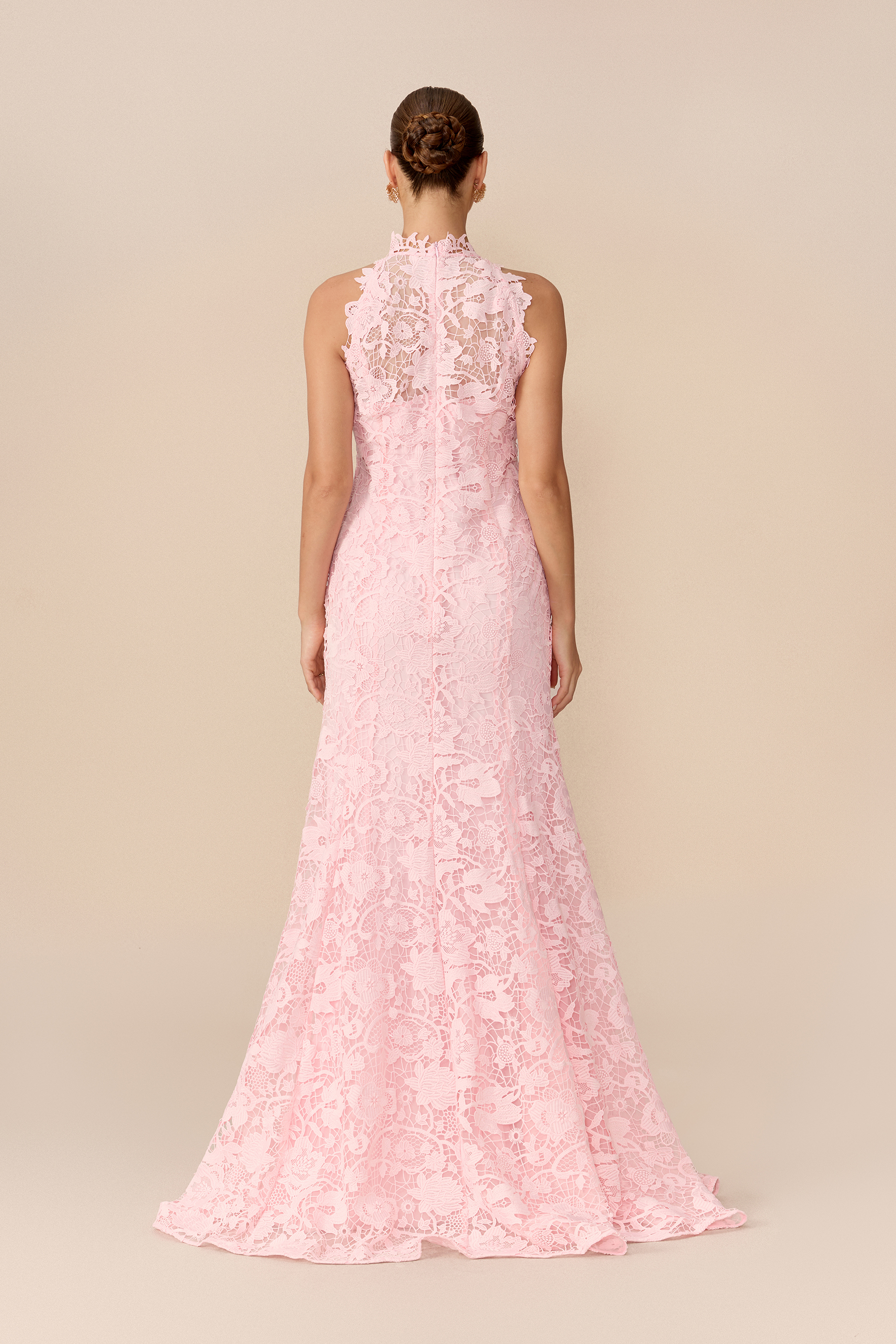 Take My Heart Pink Floral Lace Sleeveless Maxi Dress