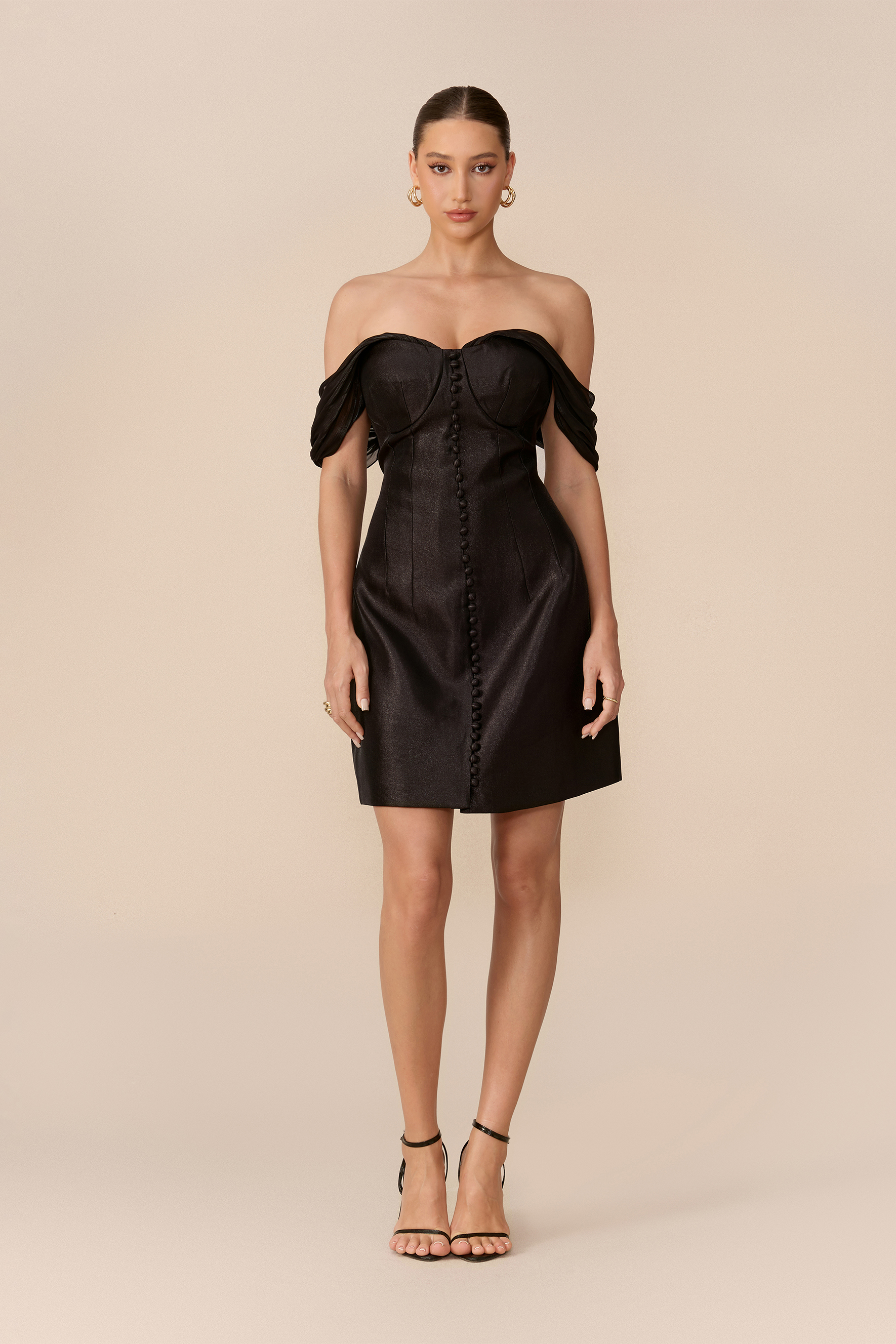 Dark Romance Black Off Shoulder Corset Mini Dress