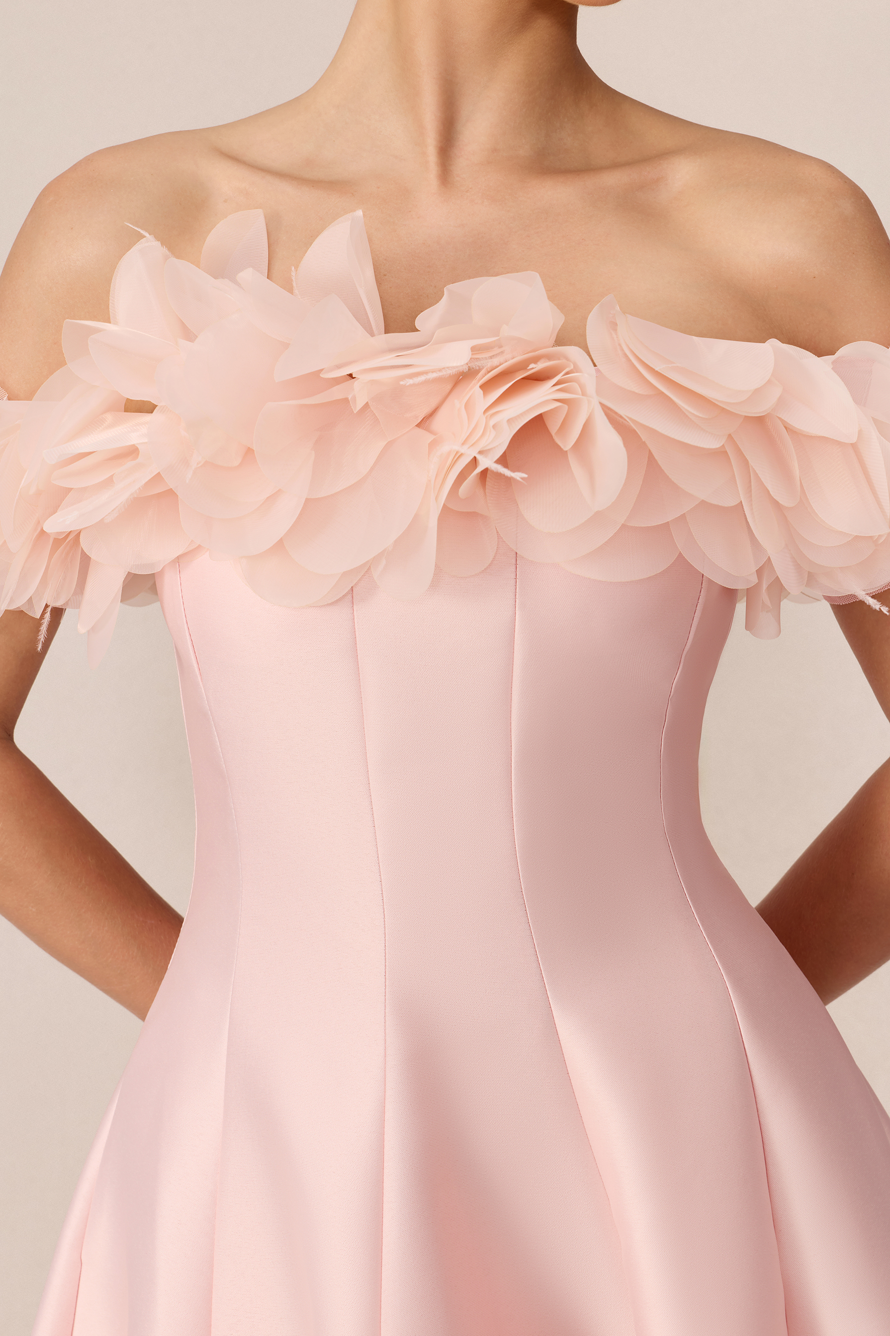 Sweet Daydream Pink Floral Trim Satin Maxi Dress