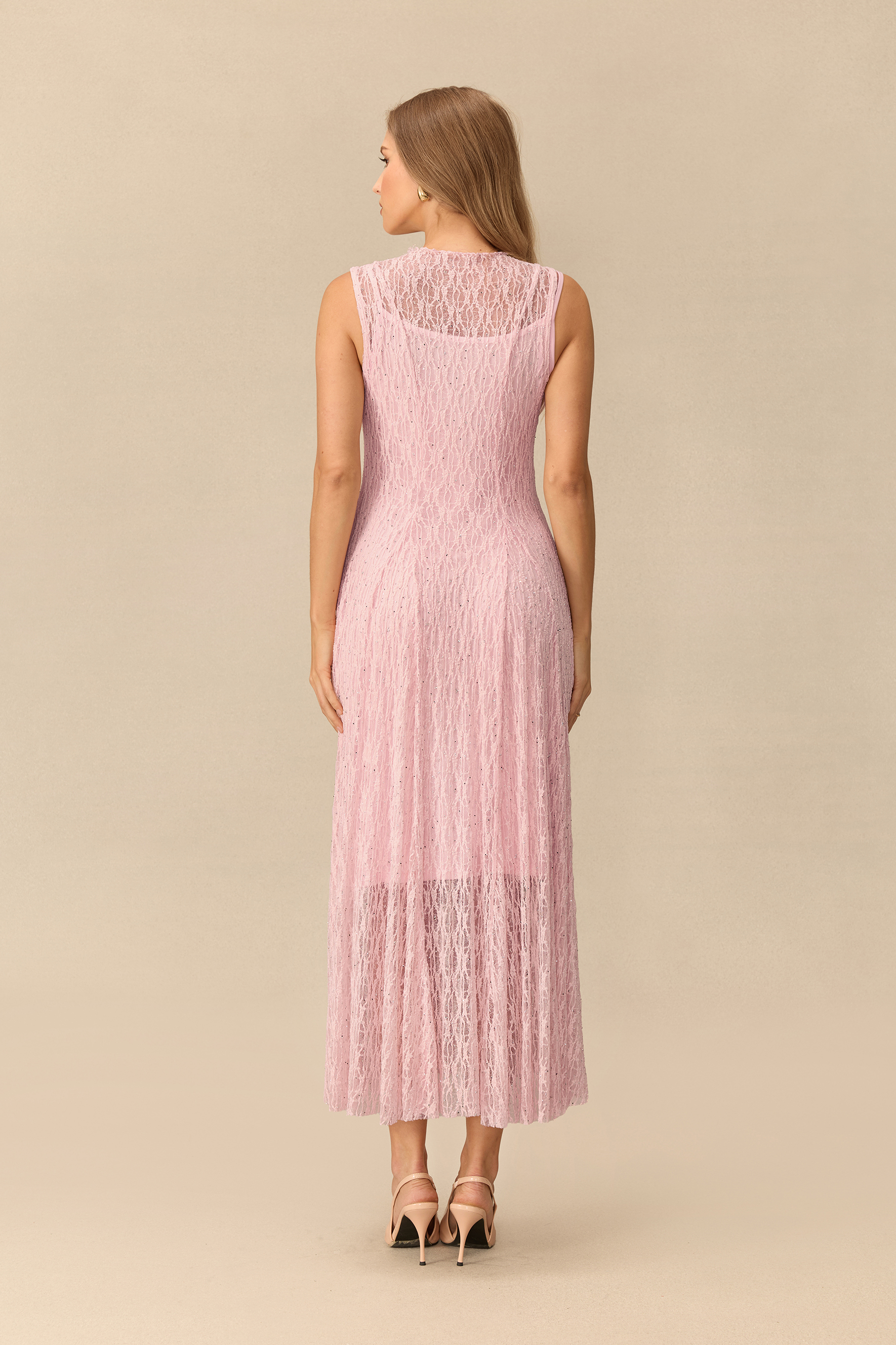 Charmed Life Cap Sleeve Ruched Lace Maxi Dress