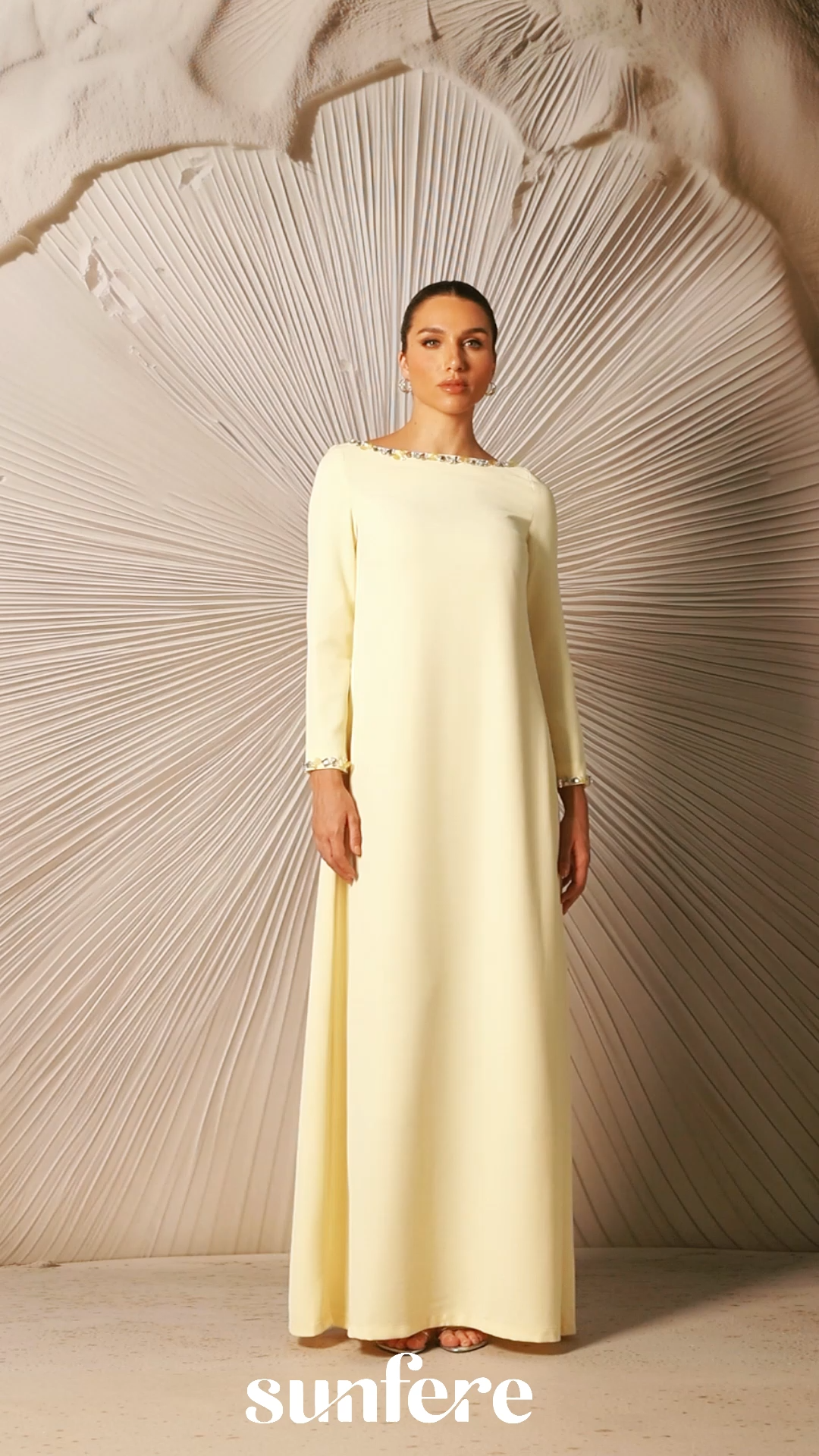 Lara Crystal Embellished Boat Neck Maxi Dress