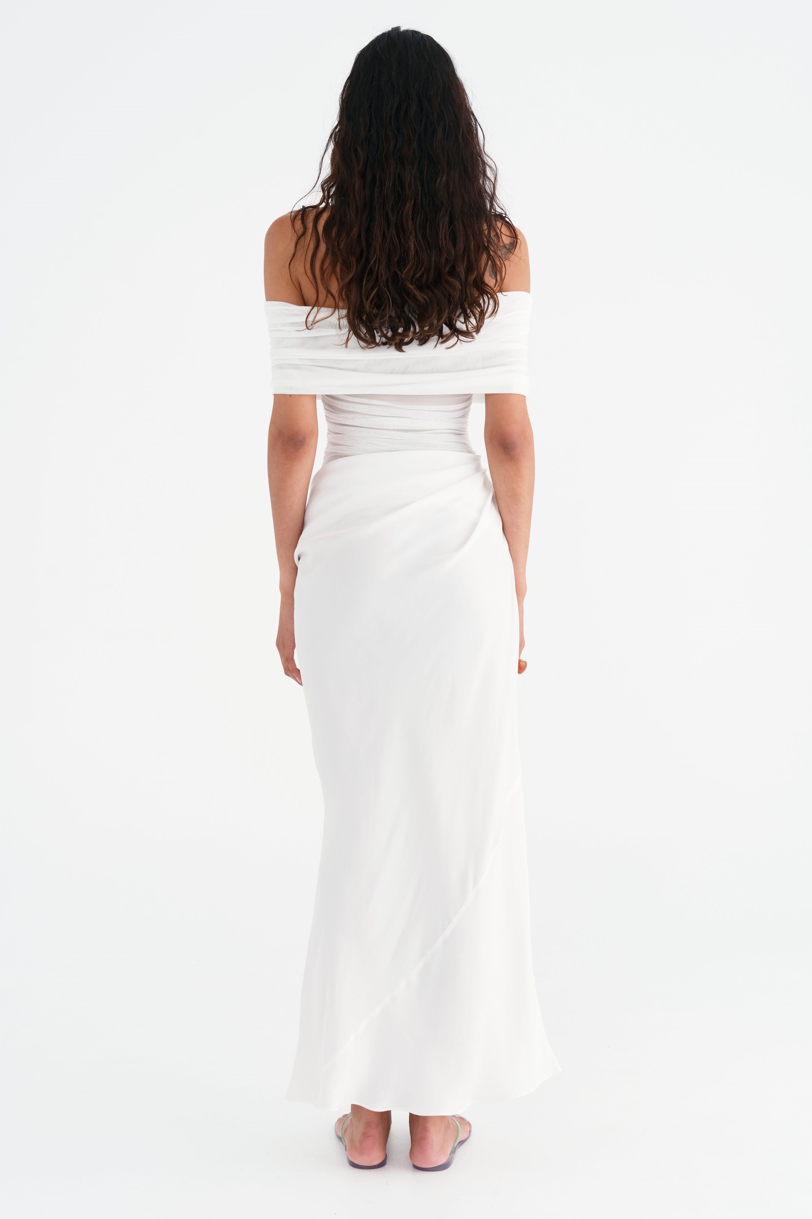 Leona Off Shoulder Sheer Maxi Dress