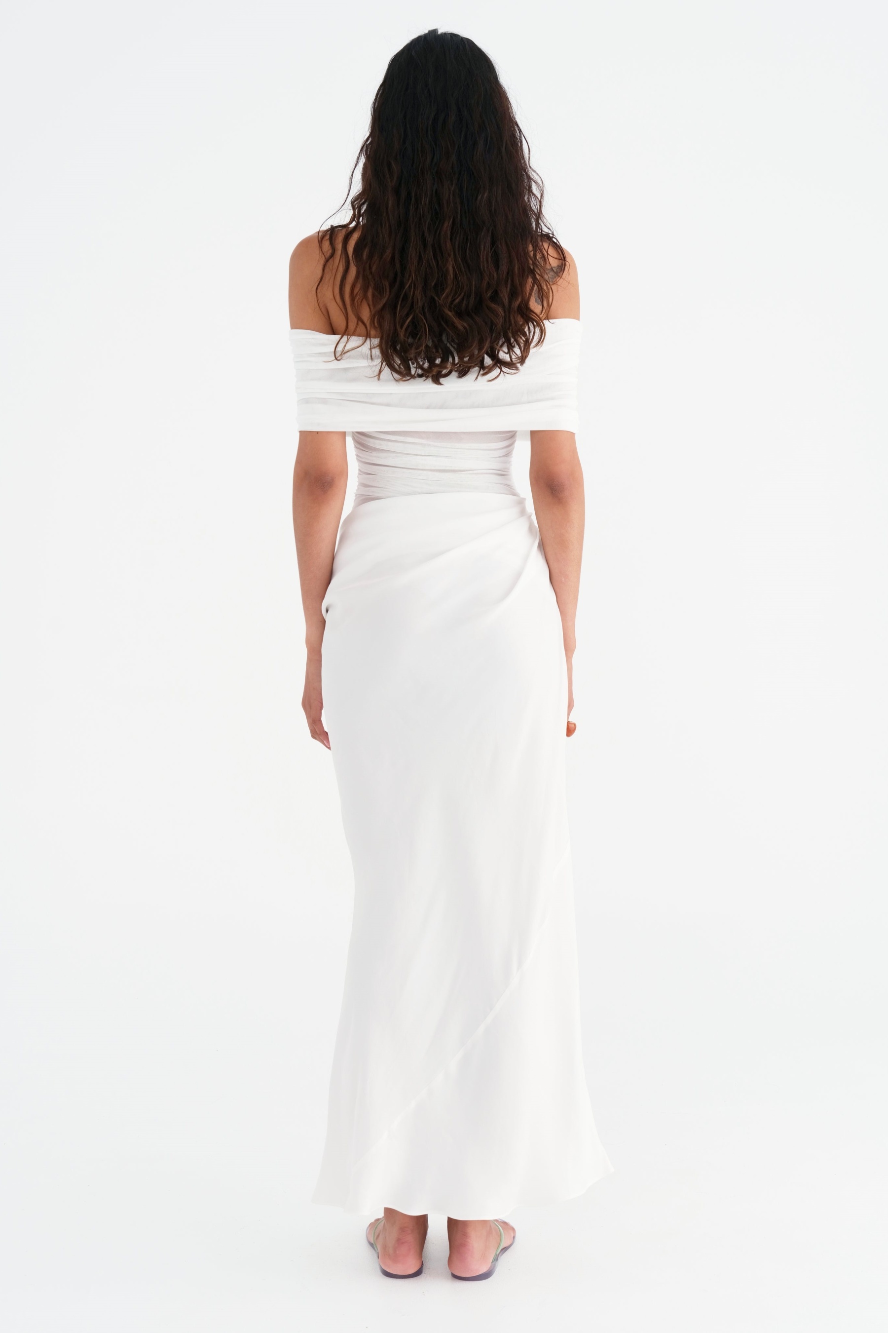 Leona Off Shoulder Sheer Maxi Dress