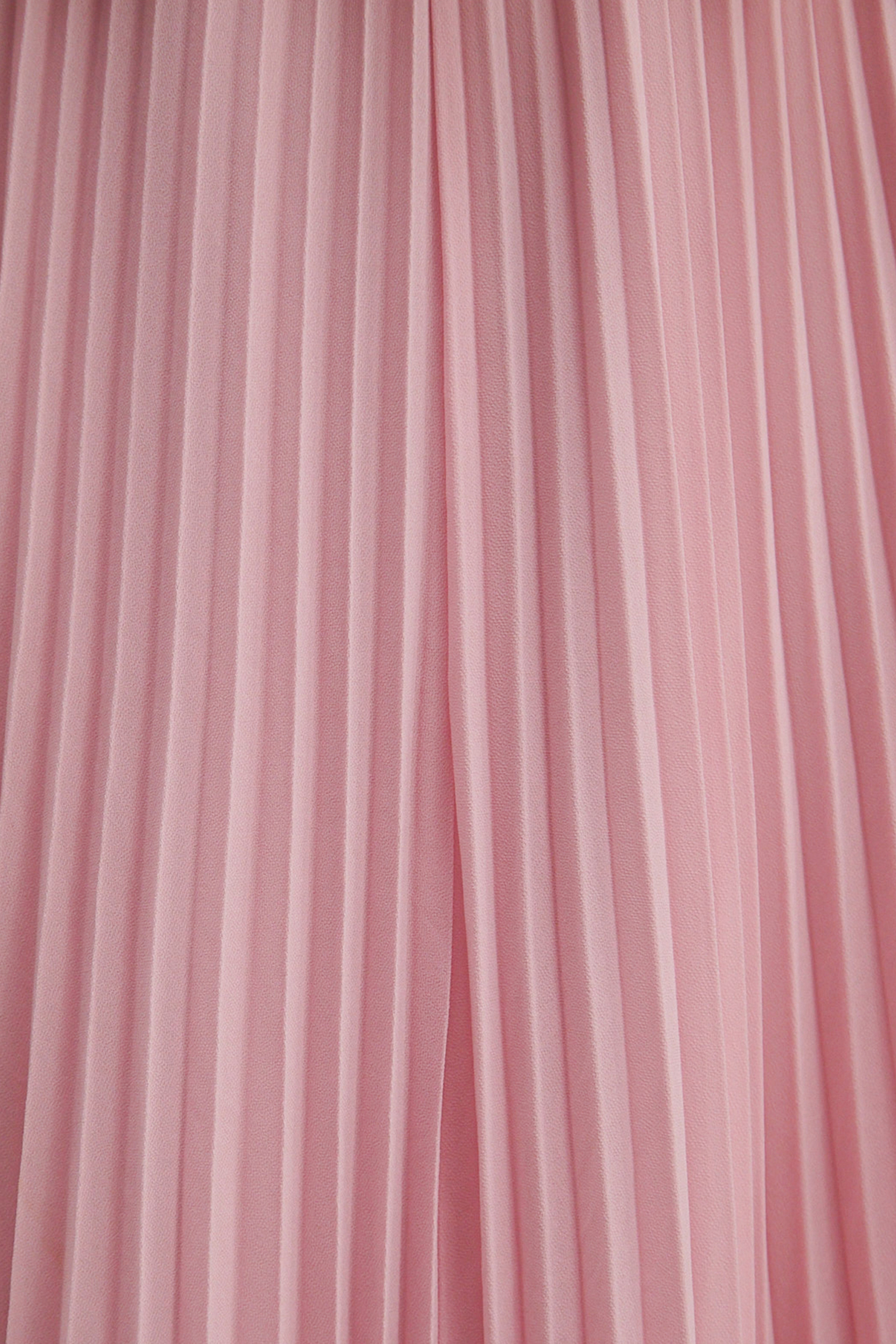 Dreamy Date Pink Floral Lace Pearl Trim Top & Pleated Skirt Set