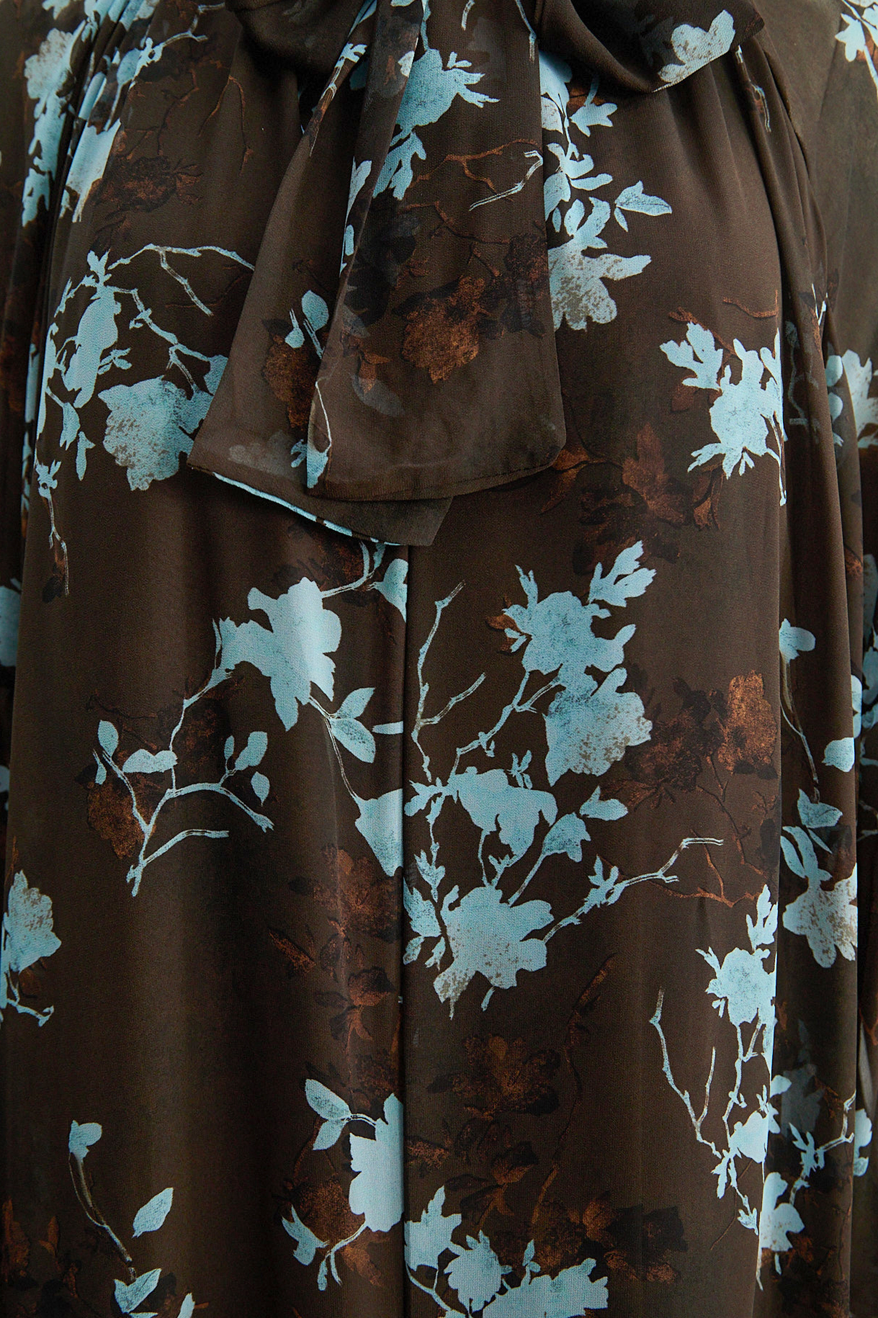 Your Own Muse Dark Brown Floral Print Sheer Sleeve Maxi Dress