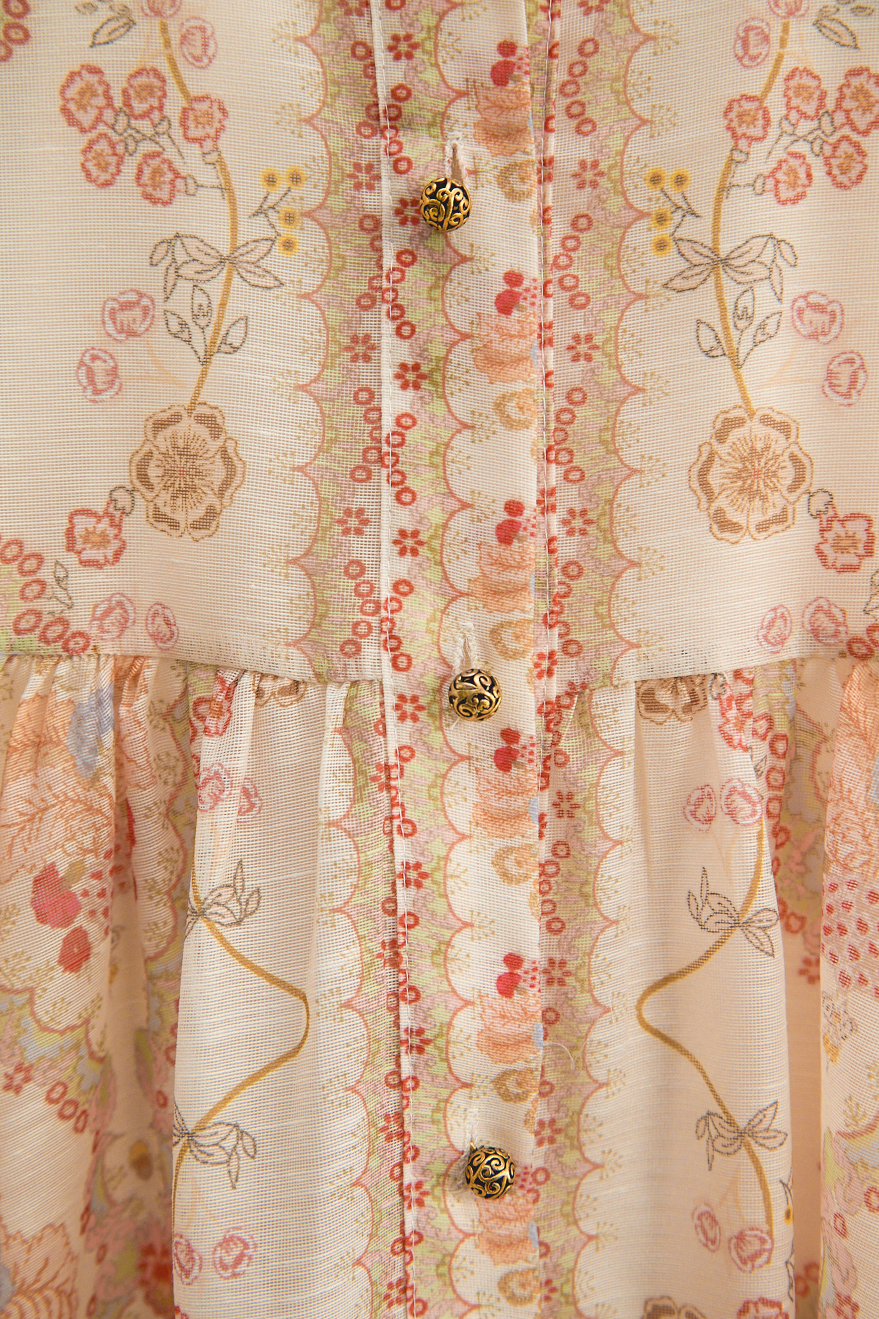 Spring Sunsets Apricot Floral Print Long Sleeve Maxi Dress