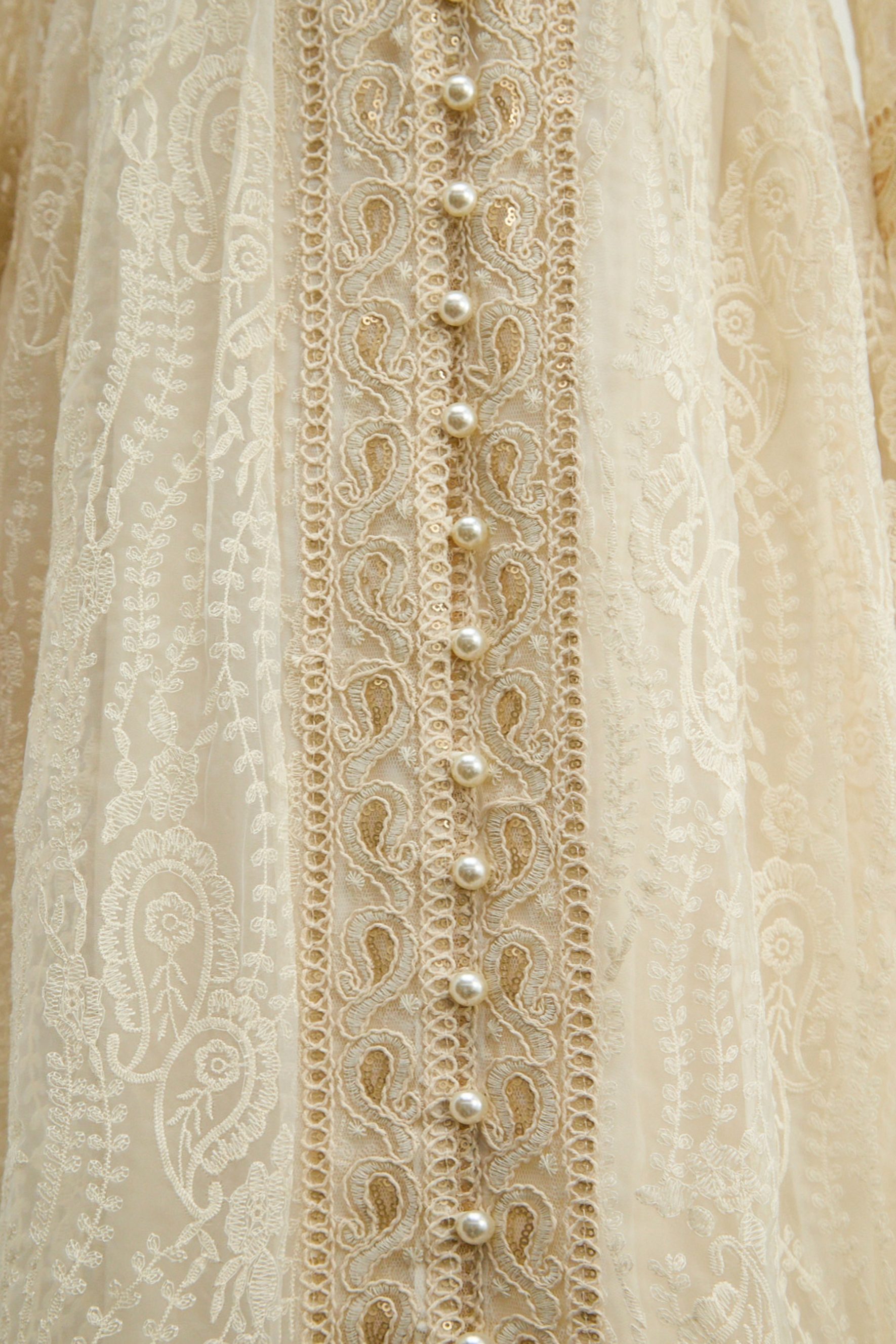 Attracted To You Beige Lace Stand Collar Lace Maxi Dress