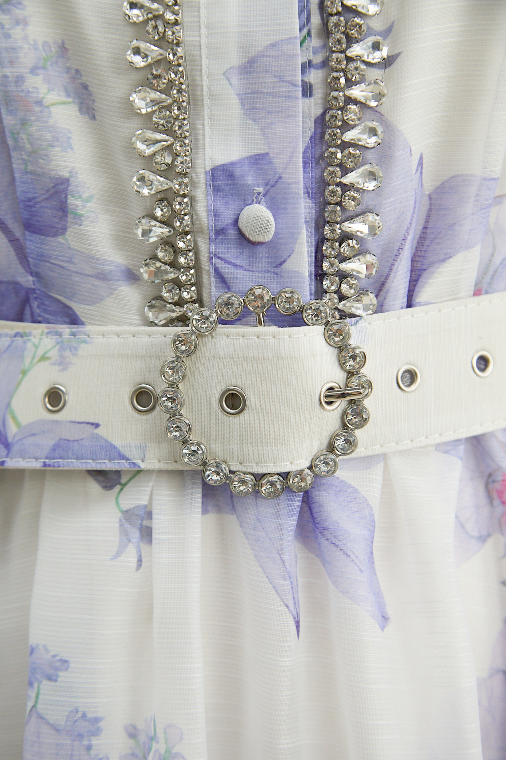 Truly Mine Purple Floral Print Sheer Sleeve Maxi Dress