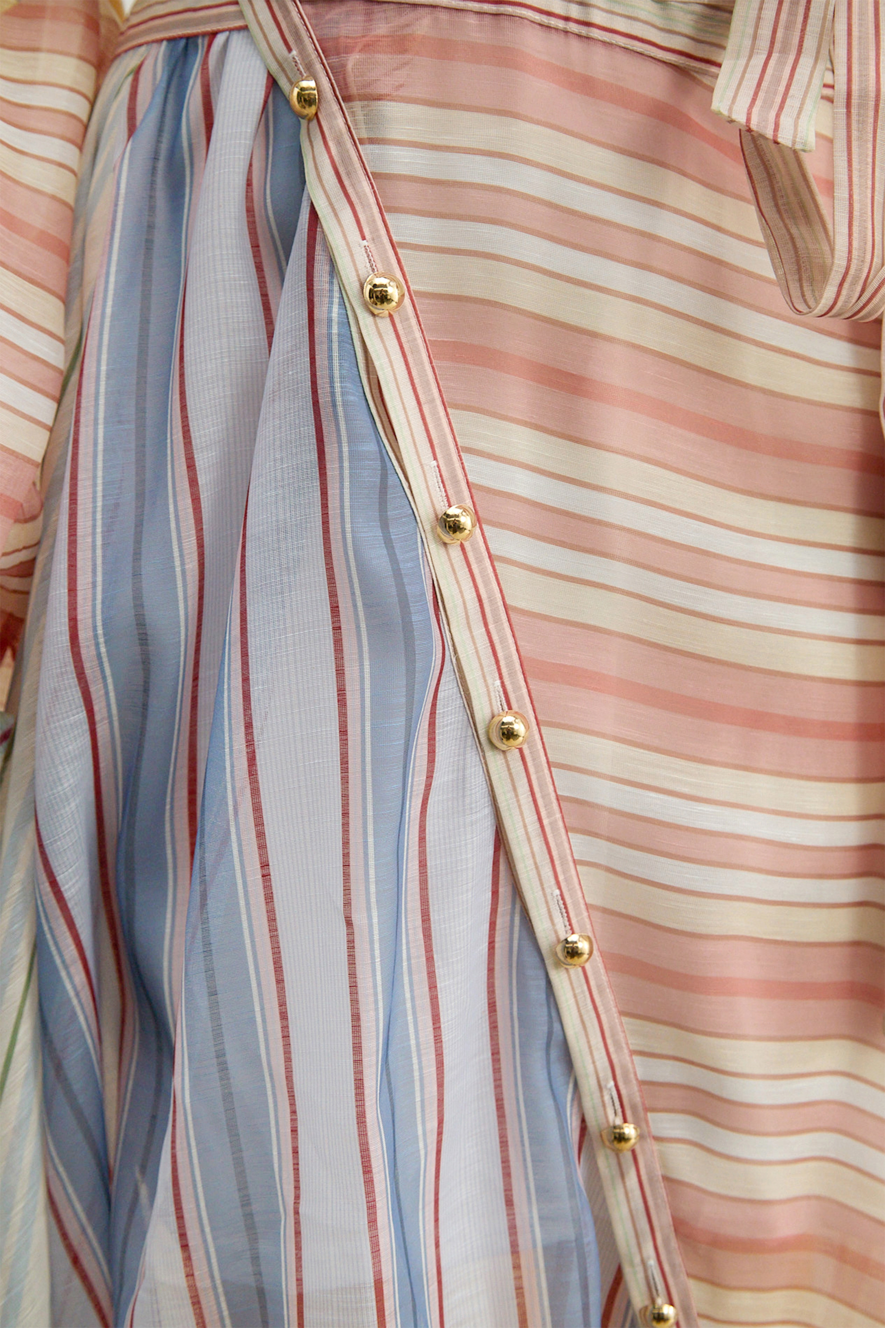 Wait For The Applause Multi Striped Puff Sleeve Maxi Dress