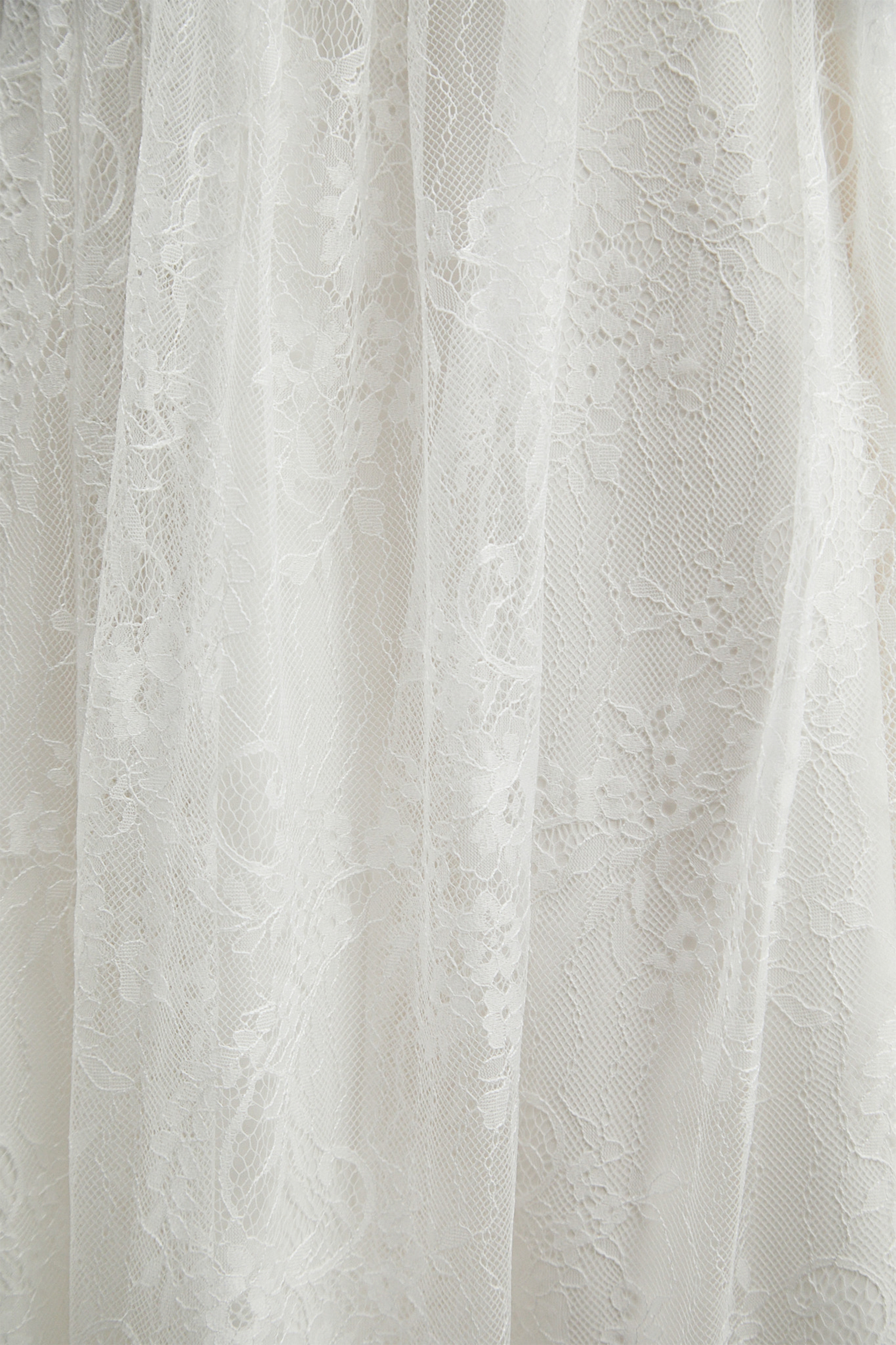 Bright Beauty White Floral Applique Sheer Lace Maxi Dress