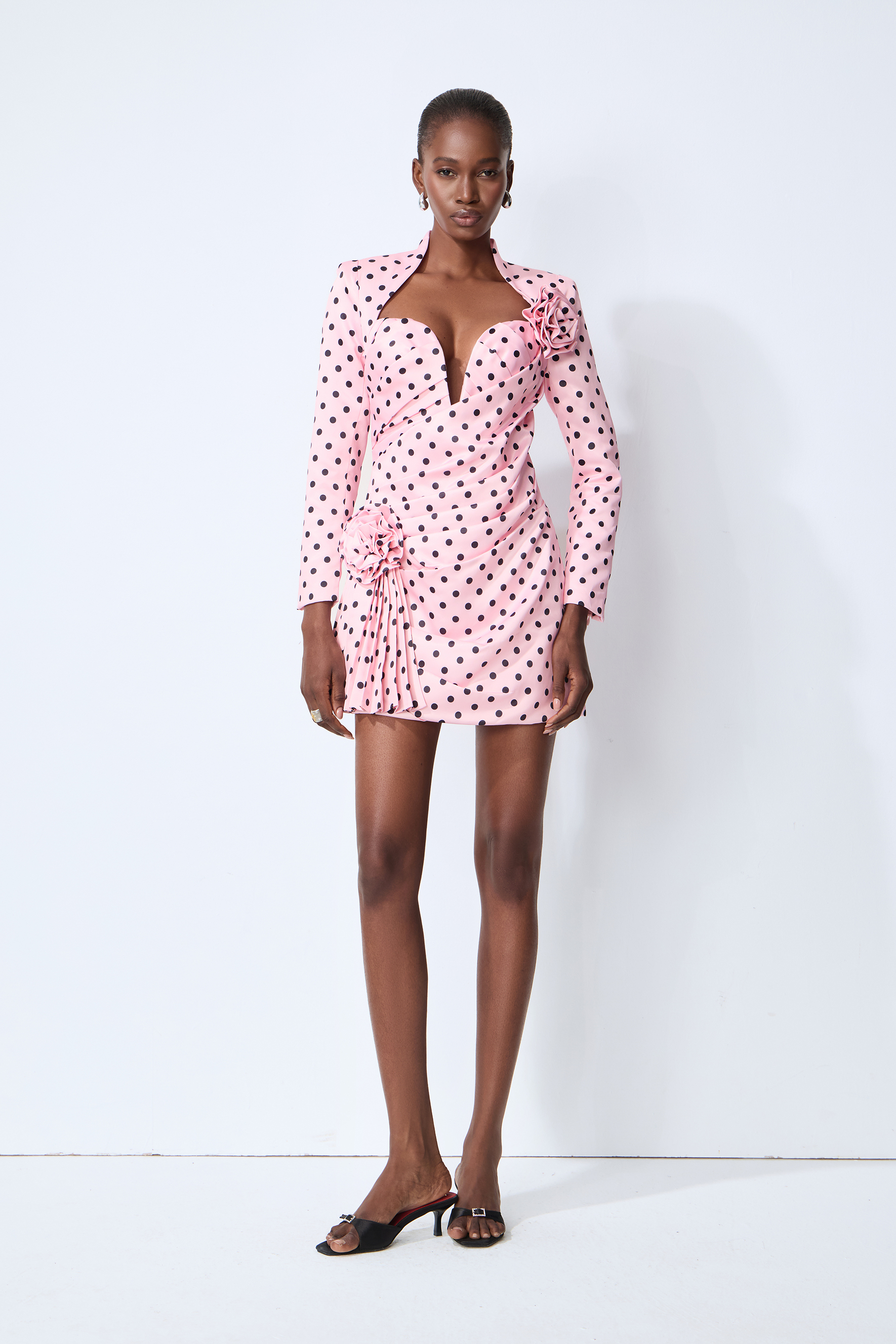 Kristin Polka Dots Sweetheart Mini Dress