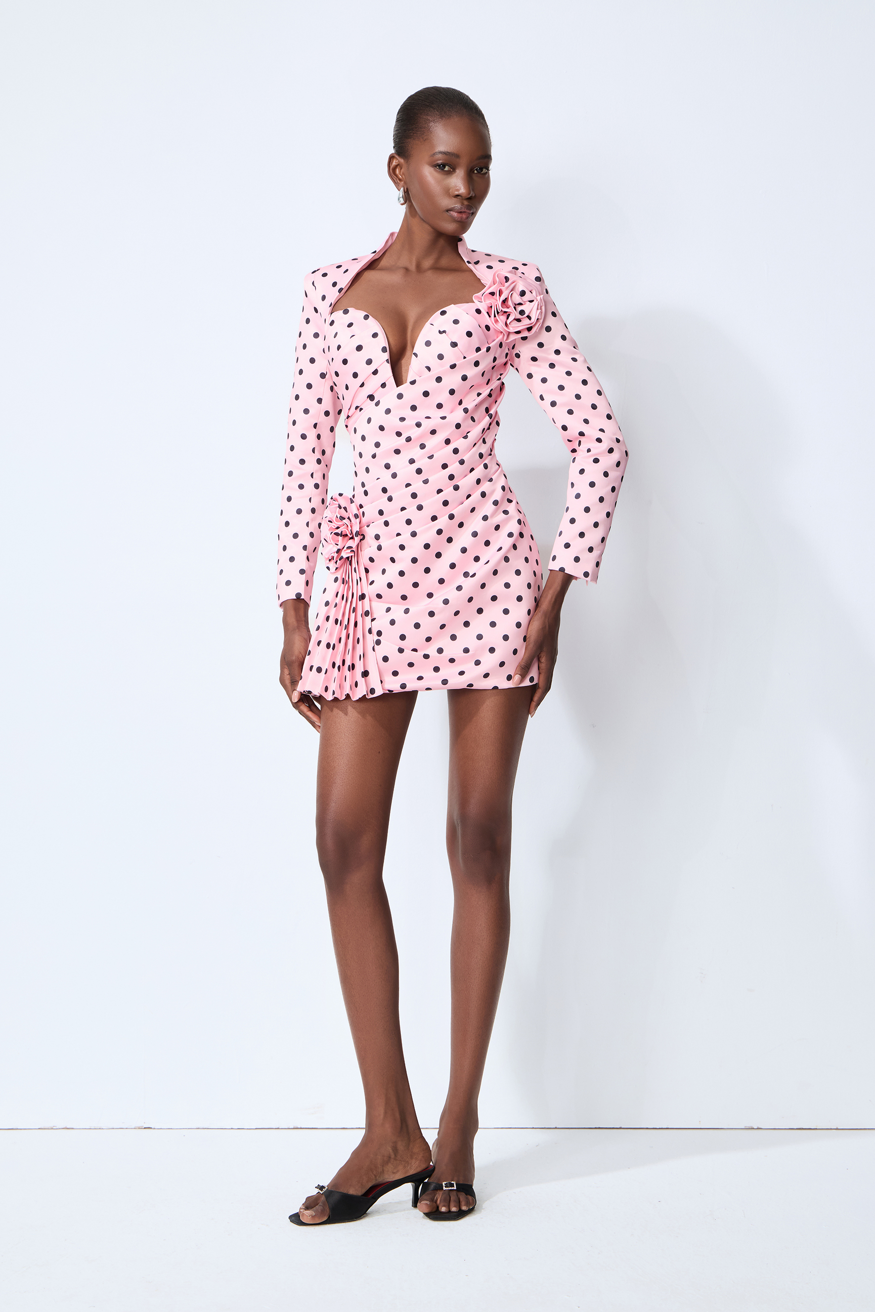 Kristin Polka Dots Sweetheart Mini Dress