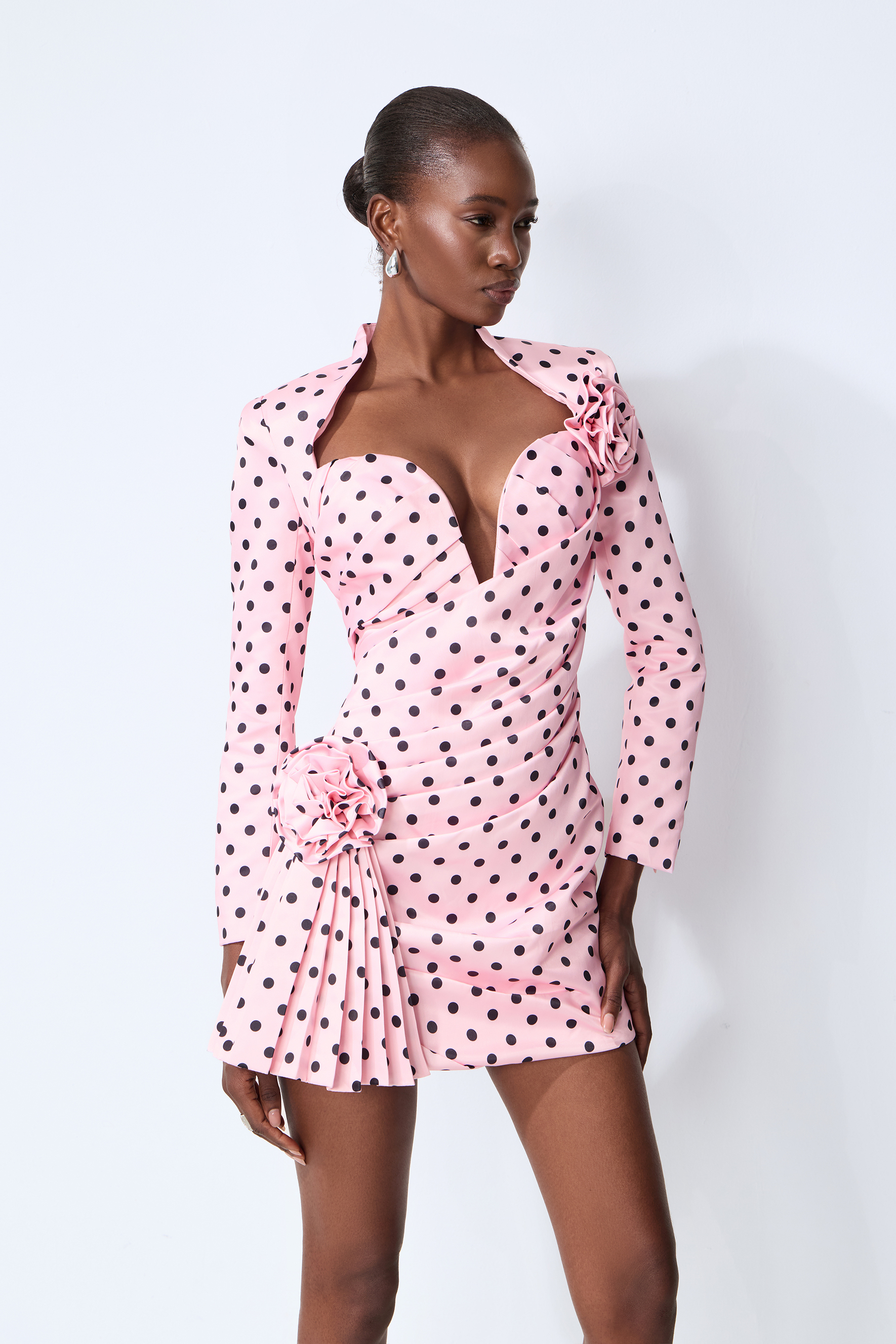 Kristin Polka Dots Sweetheart Mini Dress