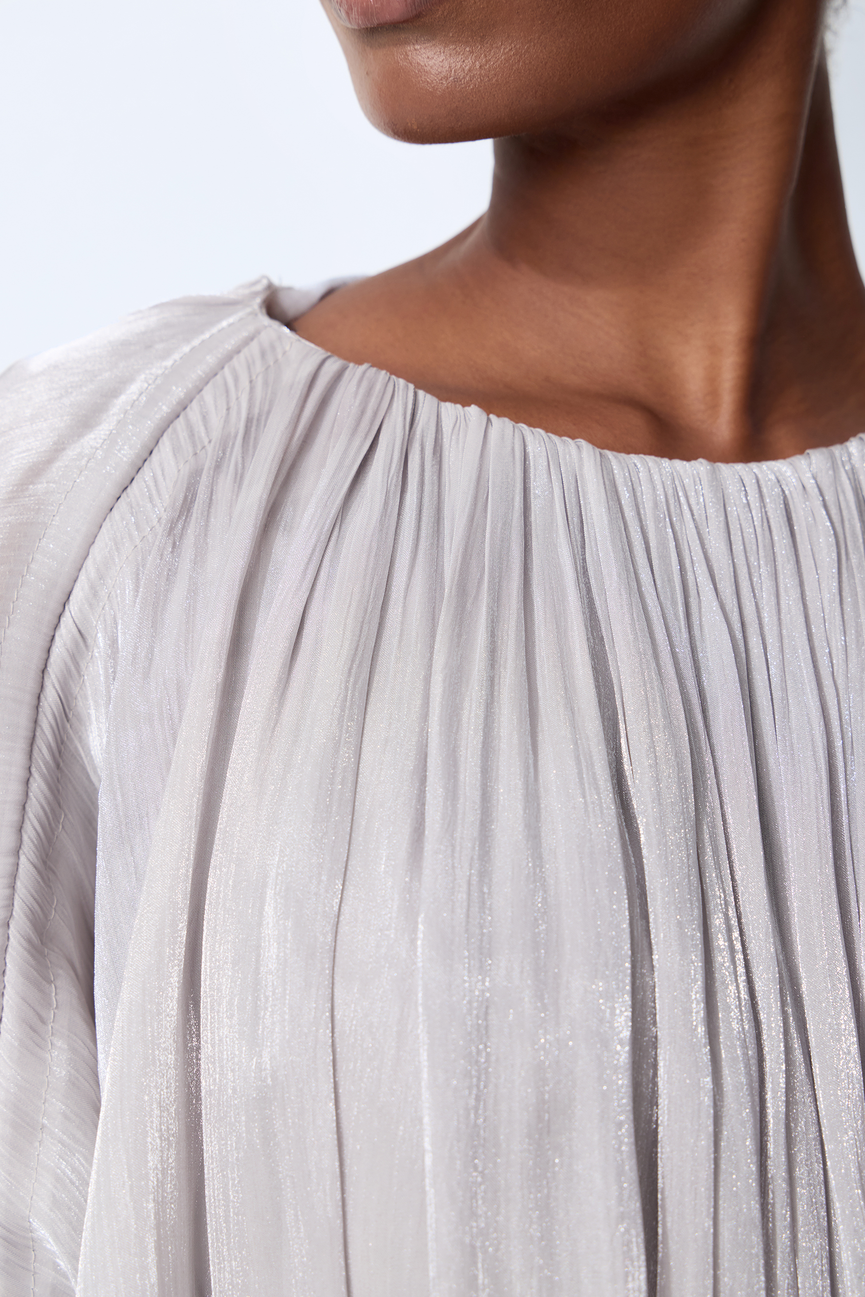 Daydreamers Grey Draped Gathered Maxi Dress