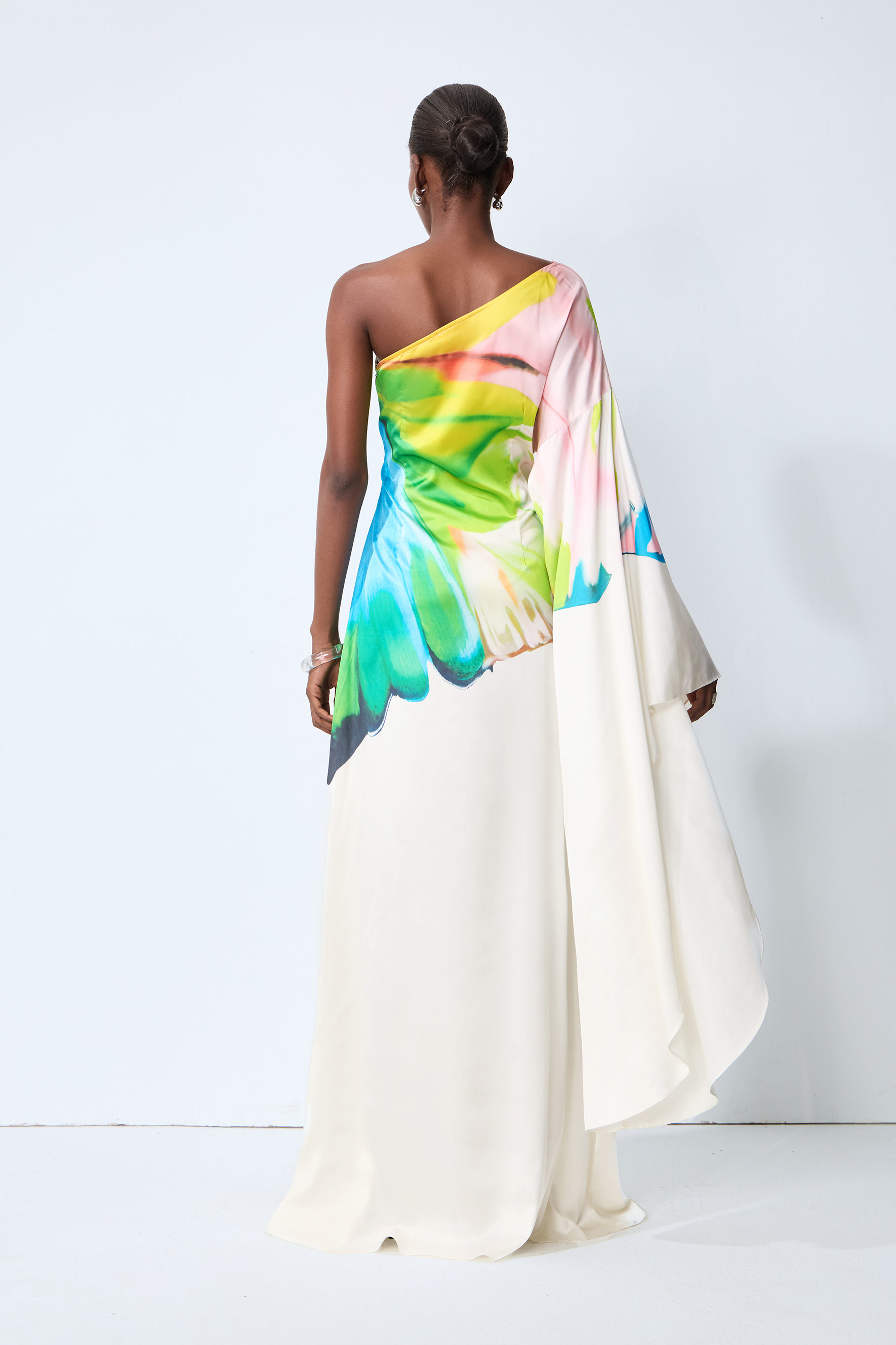 Bernice Printed Single Sleeve Maxi Dress