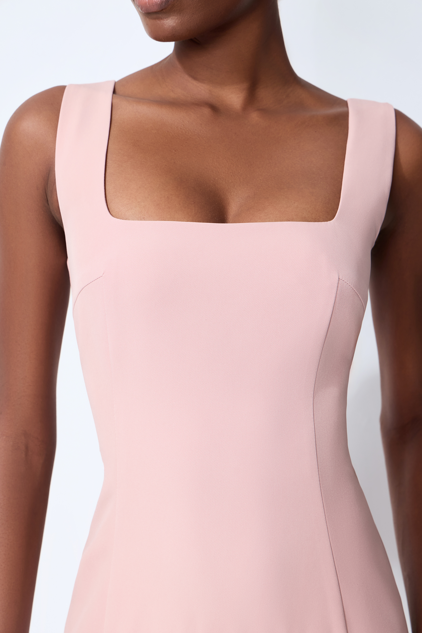 Love This Feeling Pink Square Neck Sleeveless Satin Maxi Dress