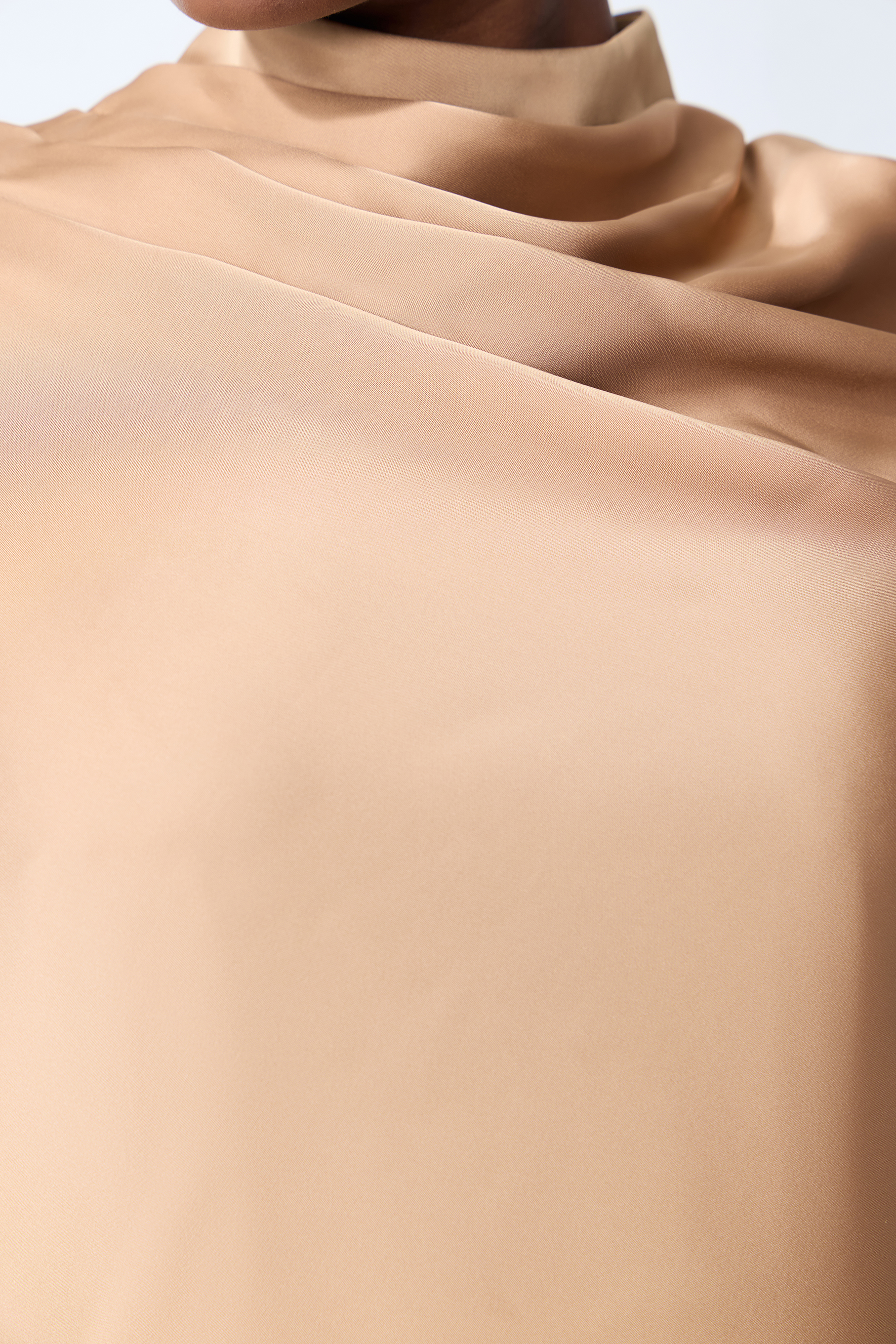 Immaculate Chicness Khaki Satin Cape Top & Sequin Pants Set