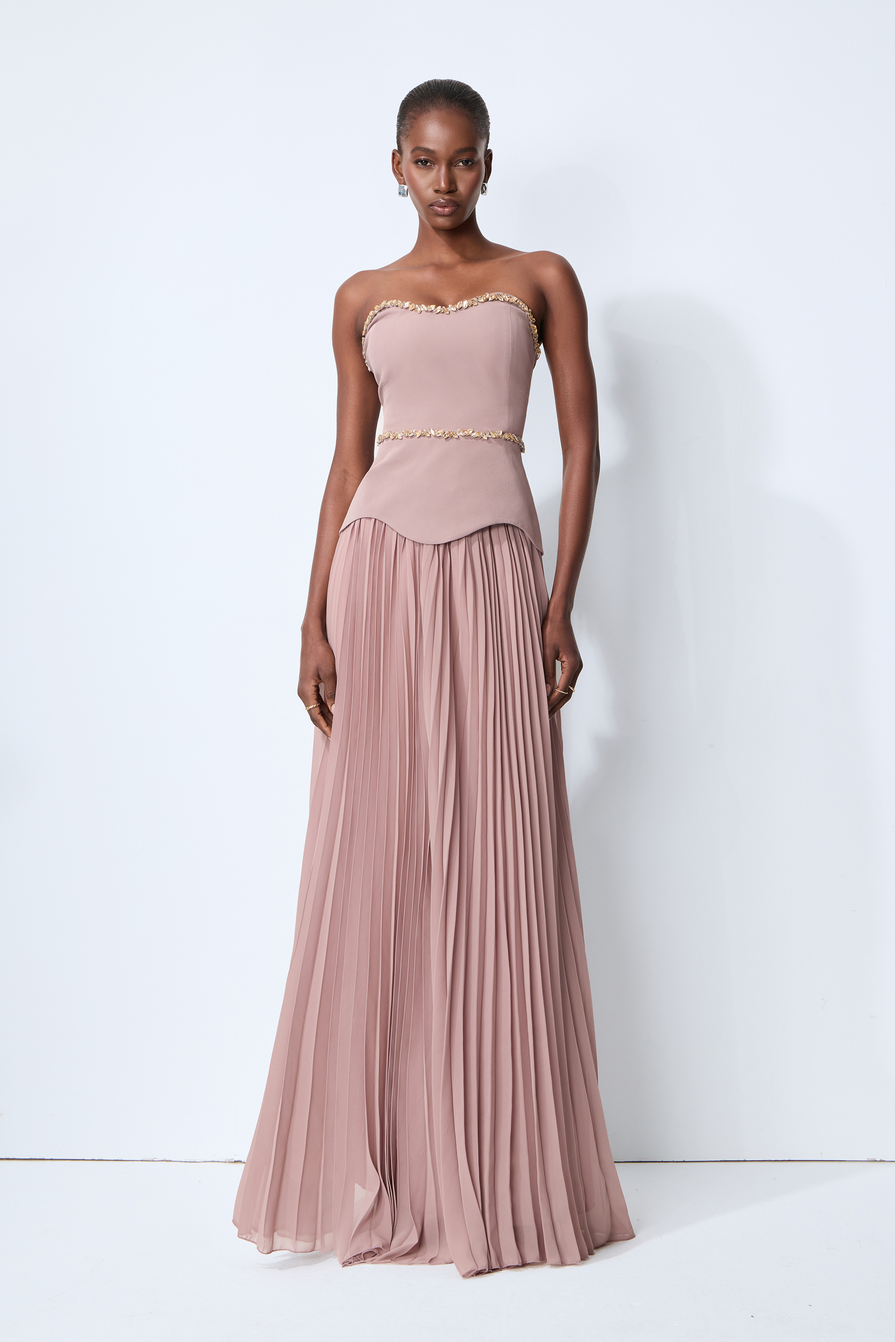Evening Muse Purple Crystal Embellished Three-Piece Set