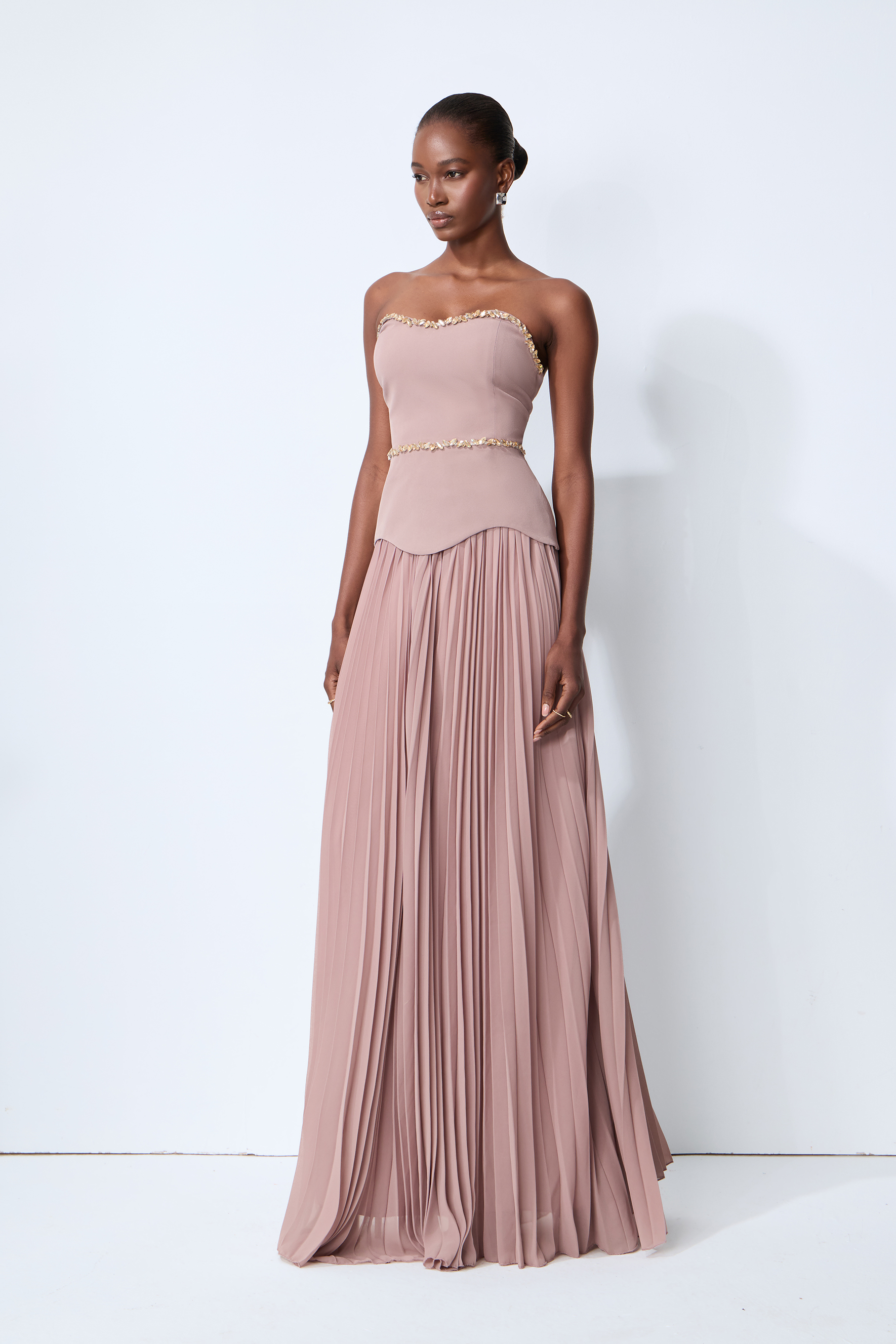 Evening Muse Purple Crystal Embellished Three-Piece Set