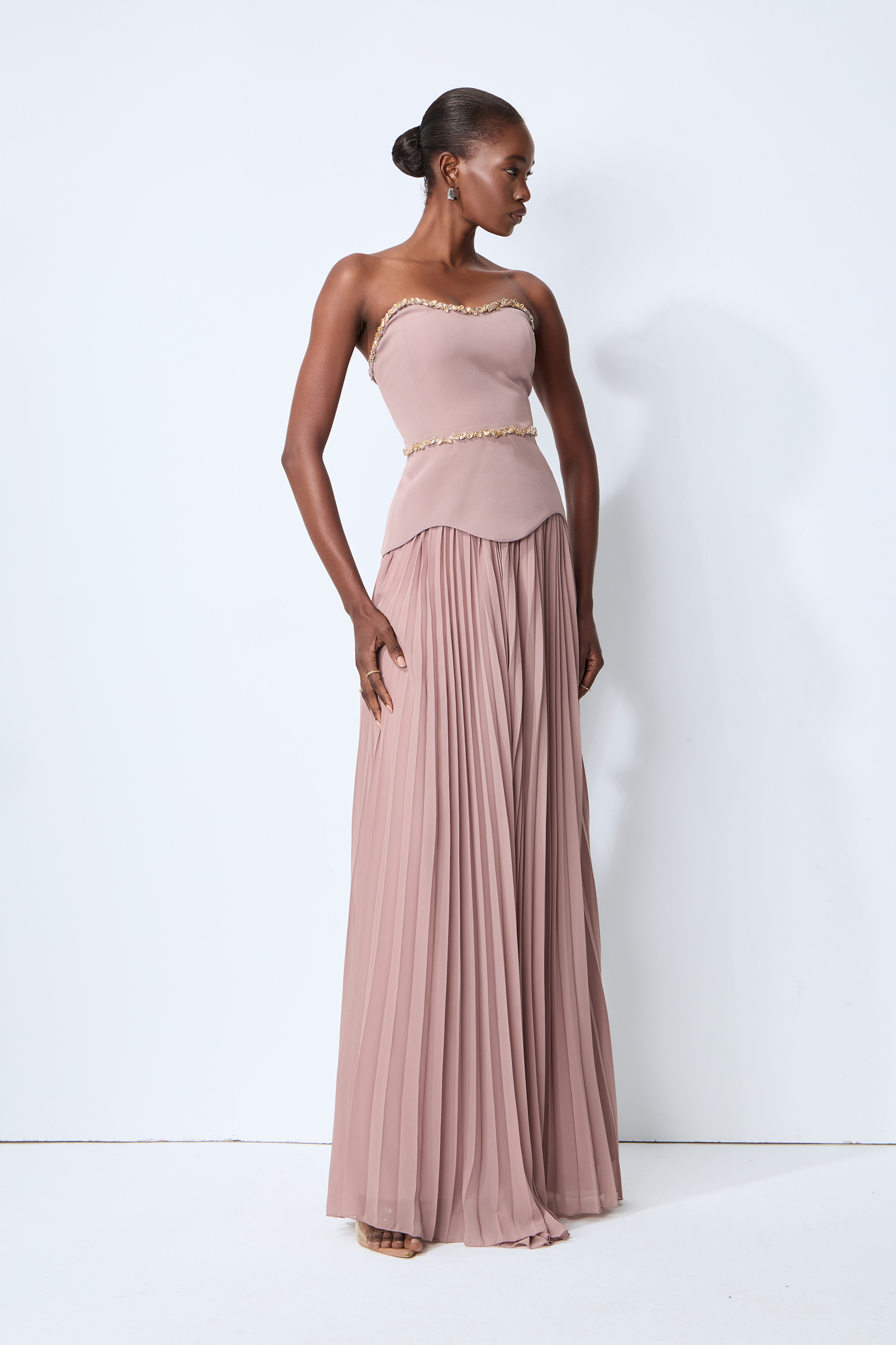 Evening Muse Purple Crystal Embellished Three-Piece Set