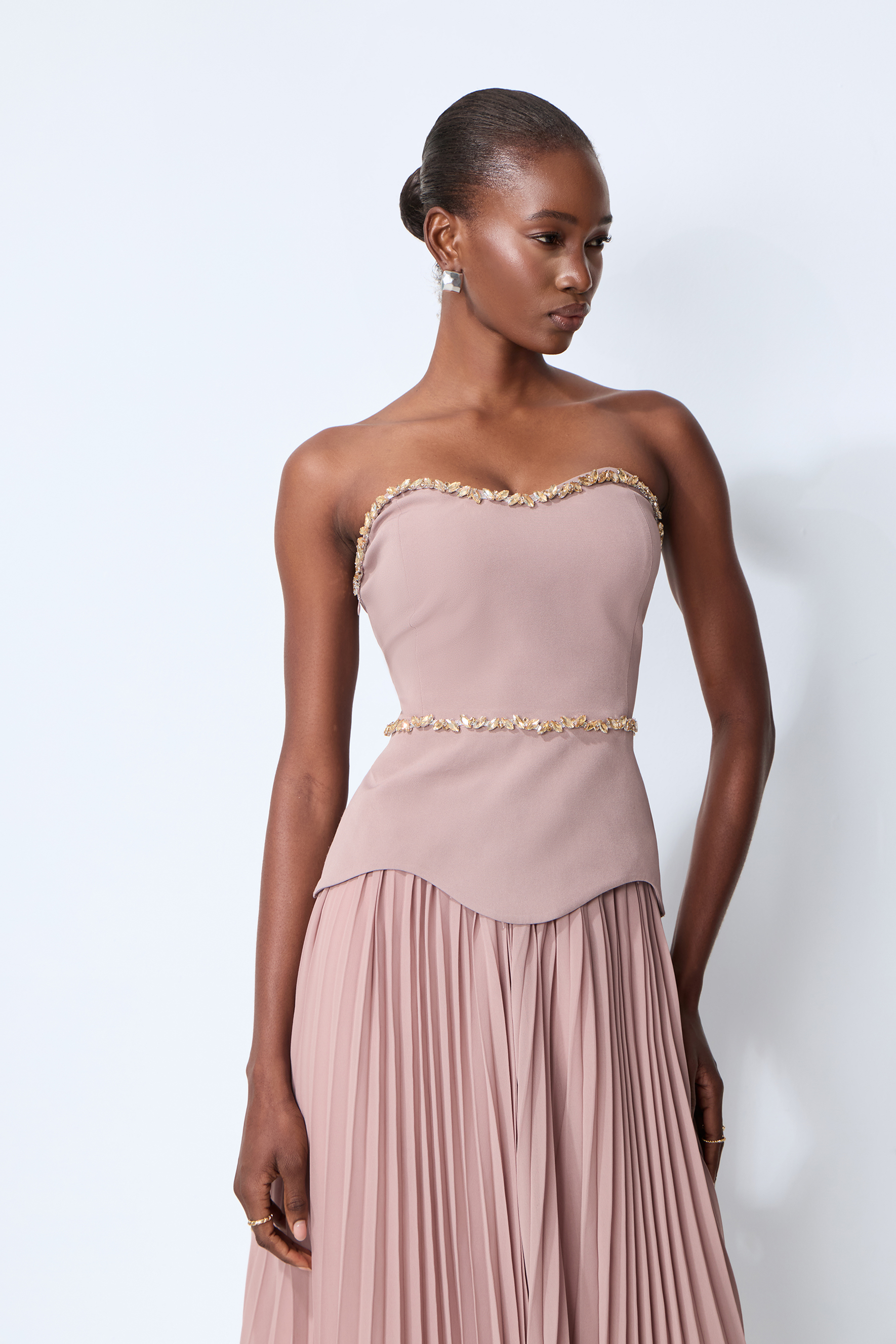 Evening Muse Purple Crystal Embellished Three-Piece Set