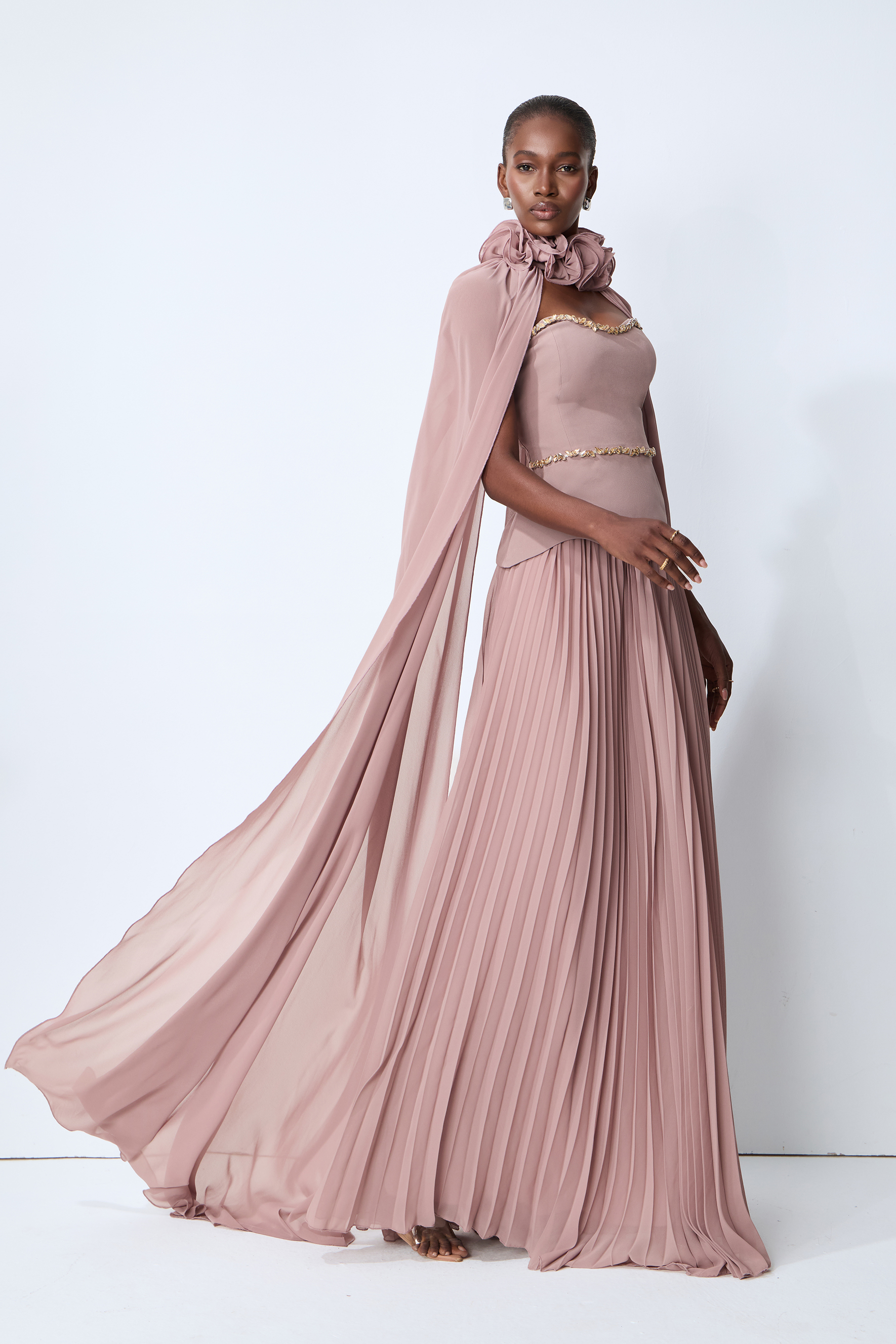 Evening Muse Purple Crystal Embellished Three-Piece Set