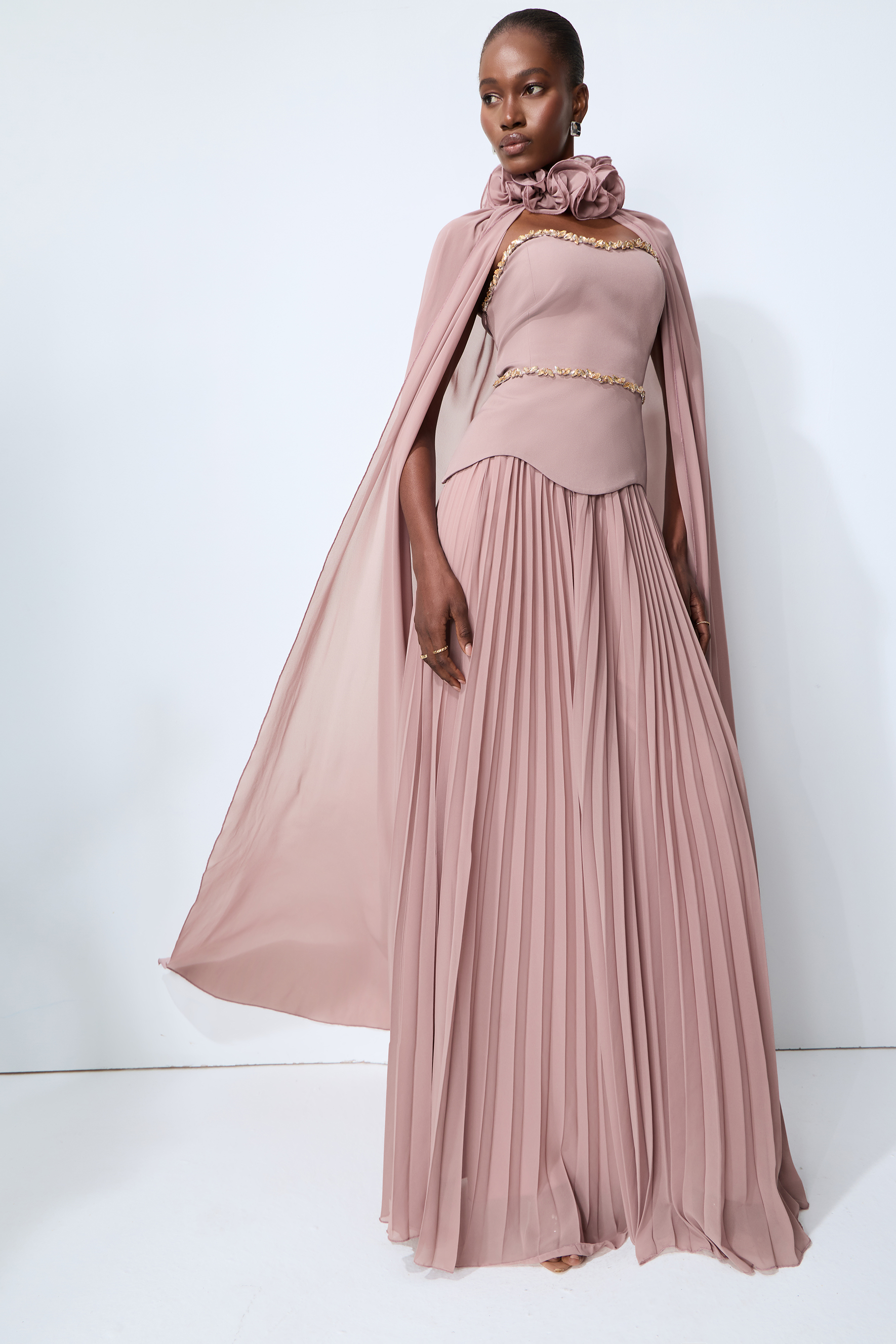 Evening Muse Purple Crystal Embellished Three-Piece Set