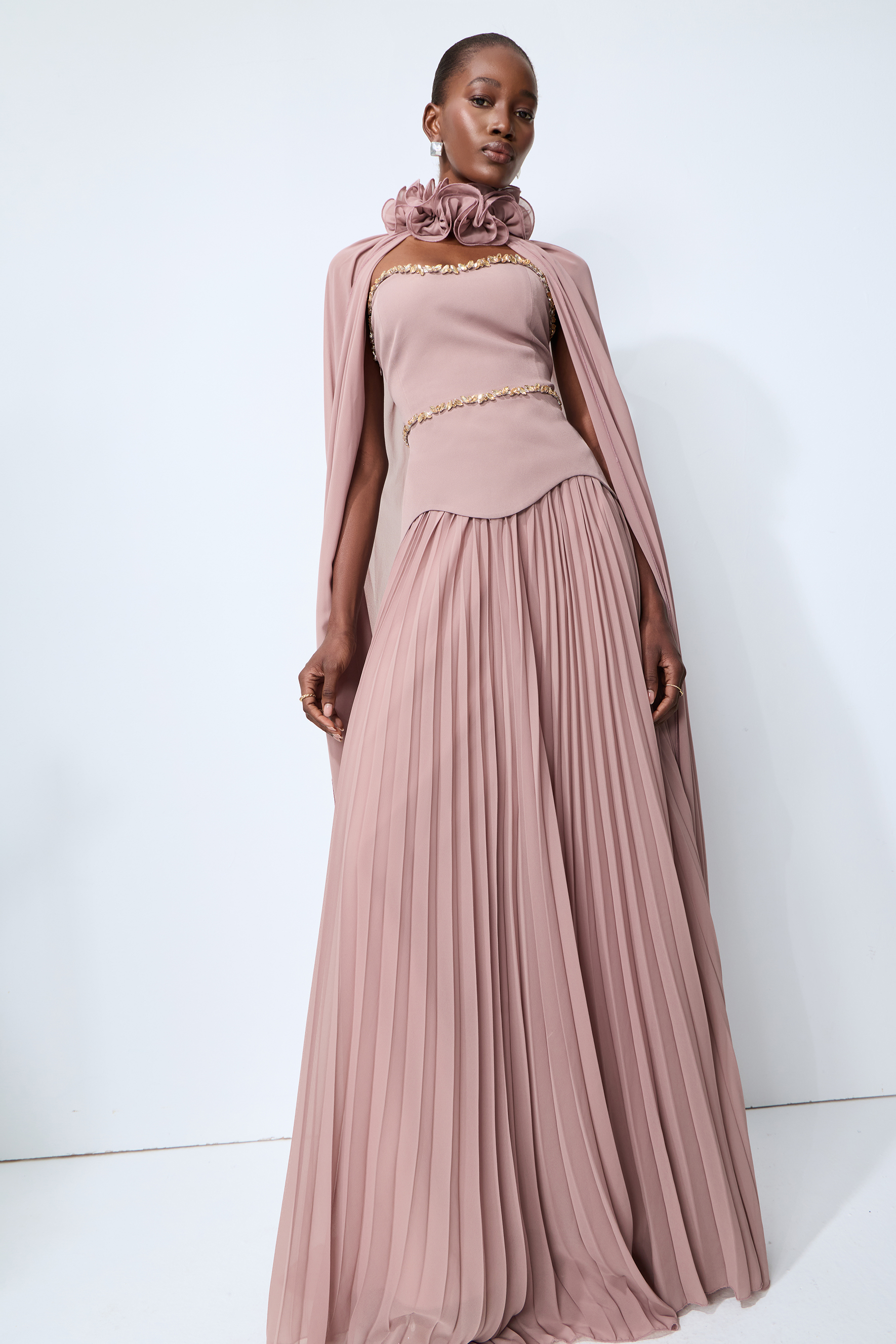 Evening Muse Purple Crystal Embellished Three-Piece Set