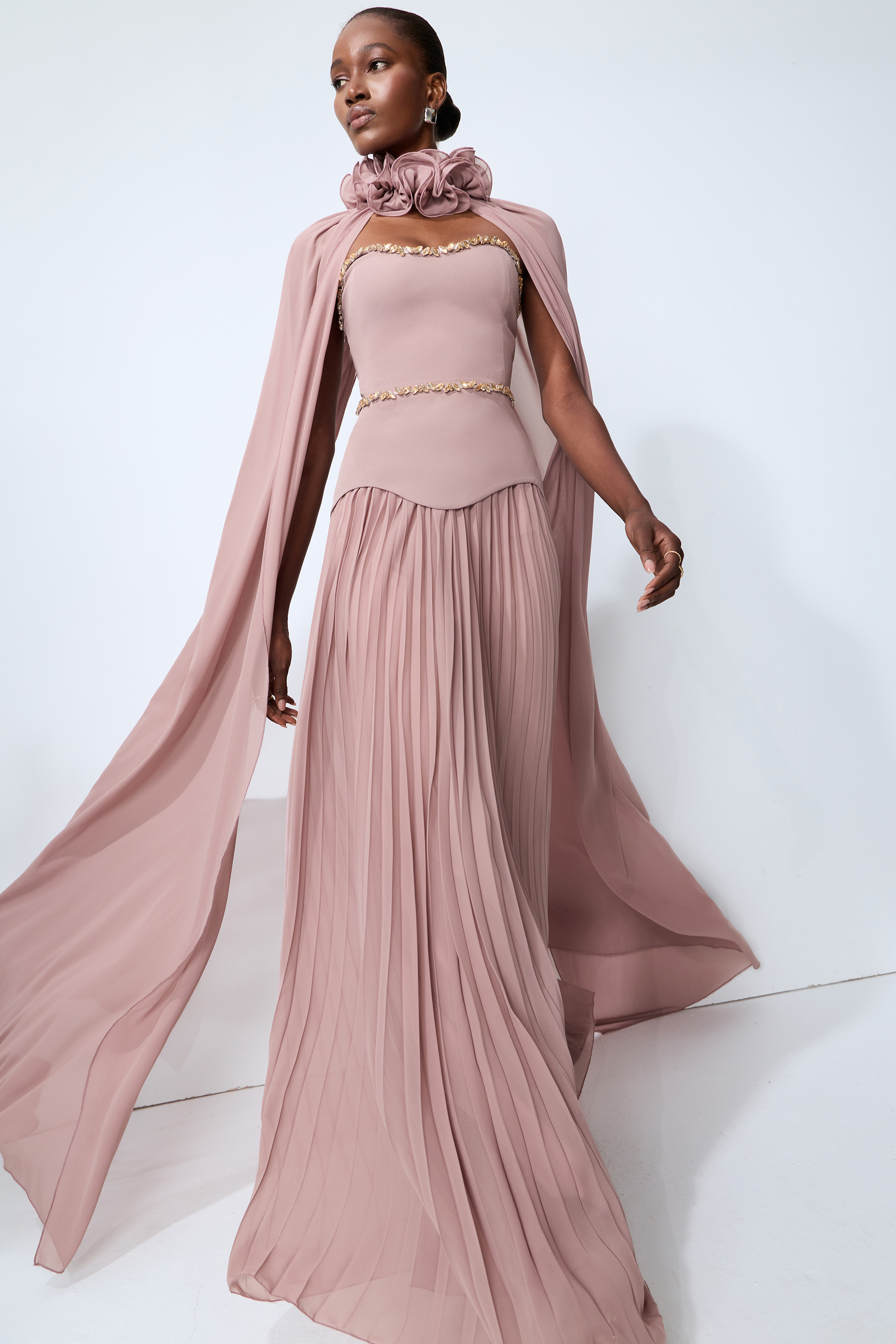Evening Muse Purple Crystal Embellished Three-Piece Set