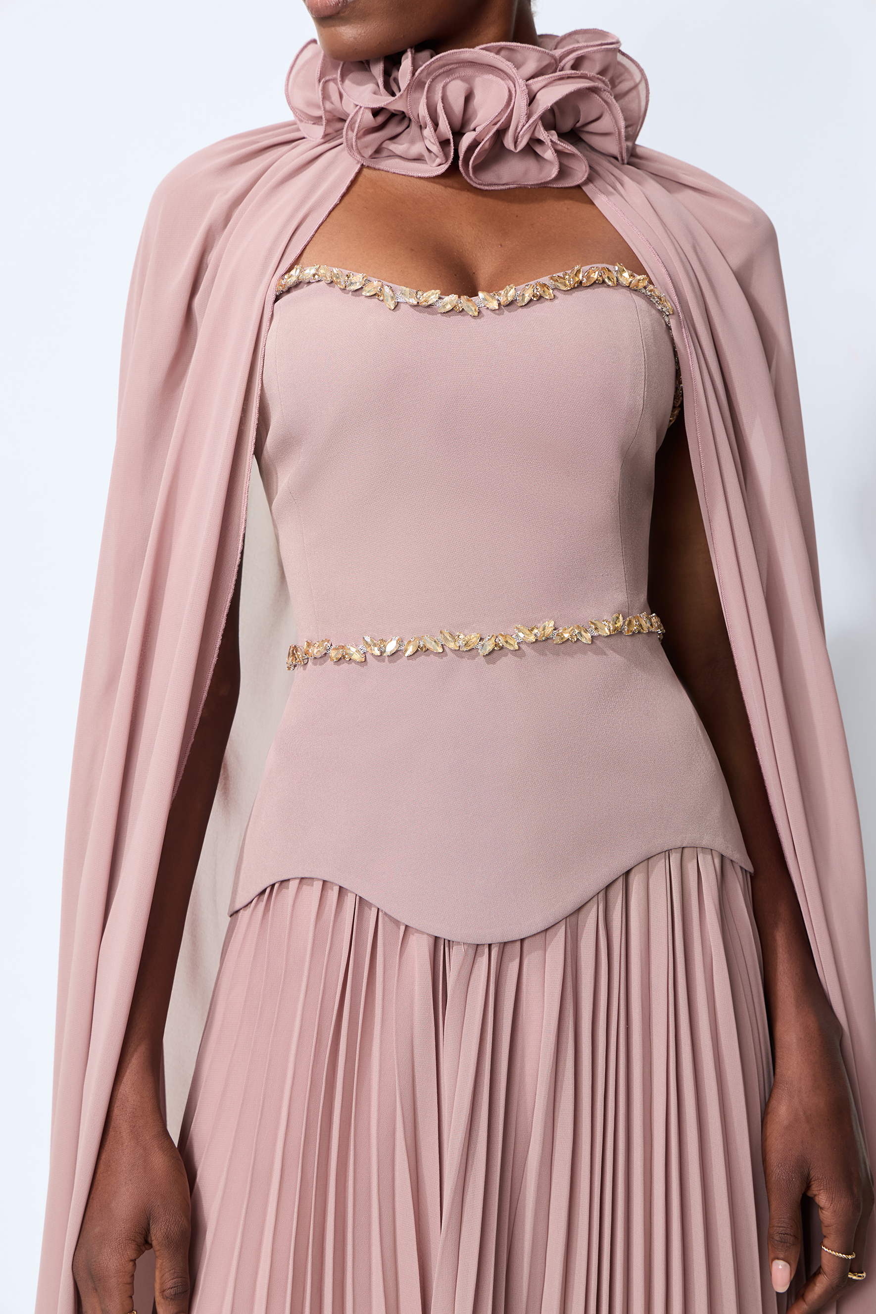 Evening Muse Purple Crystal Embellished Three-Piece Set