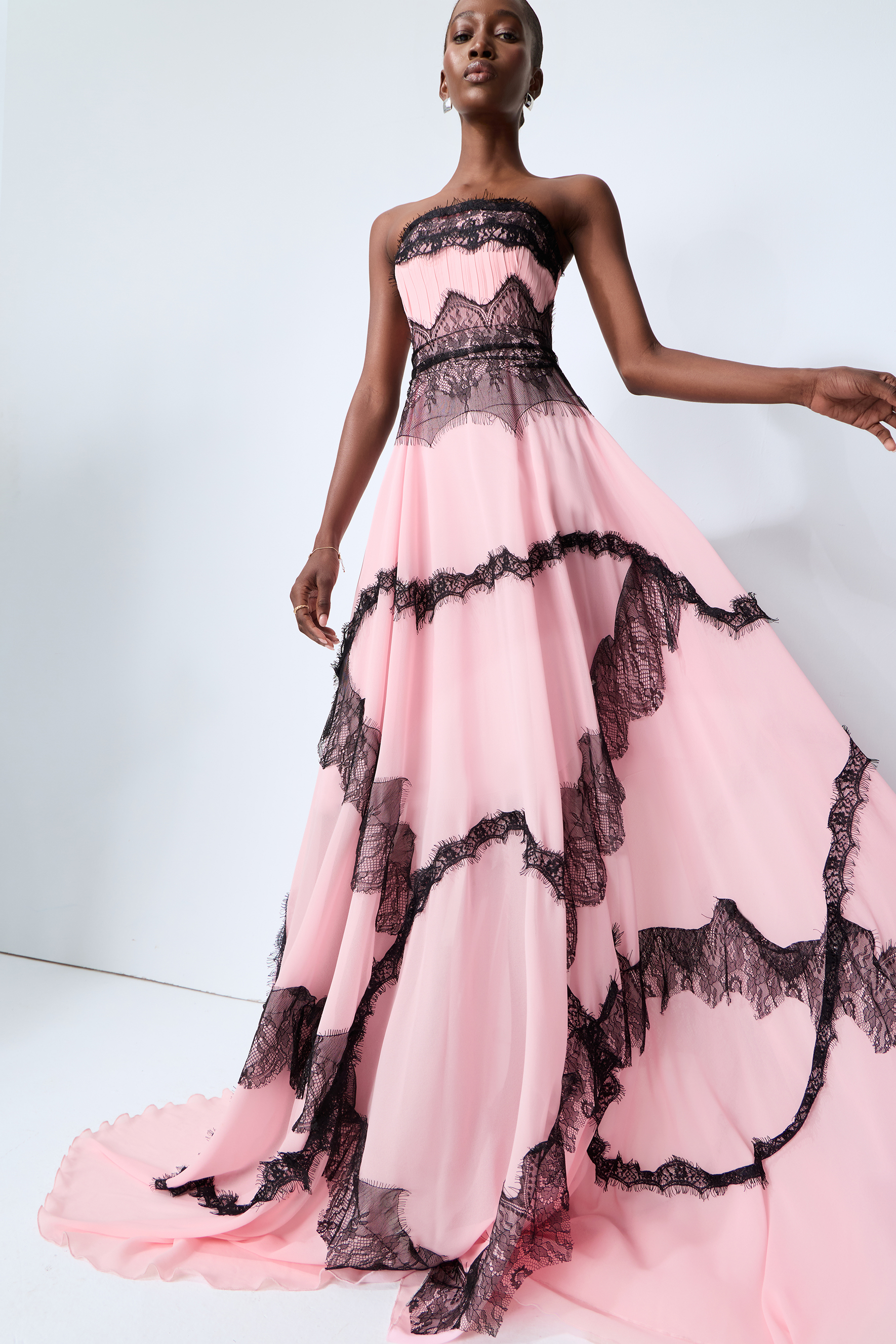 an ピンク ストラップドレス S ROBE de FLEURS ピンク ストラップ付きドレス S 【公式通販】