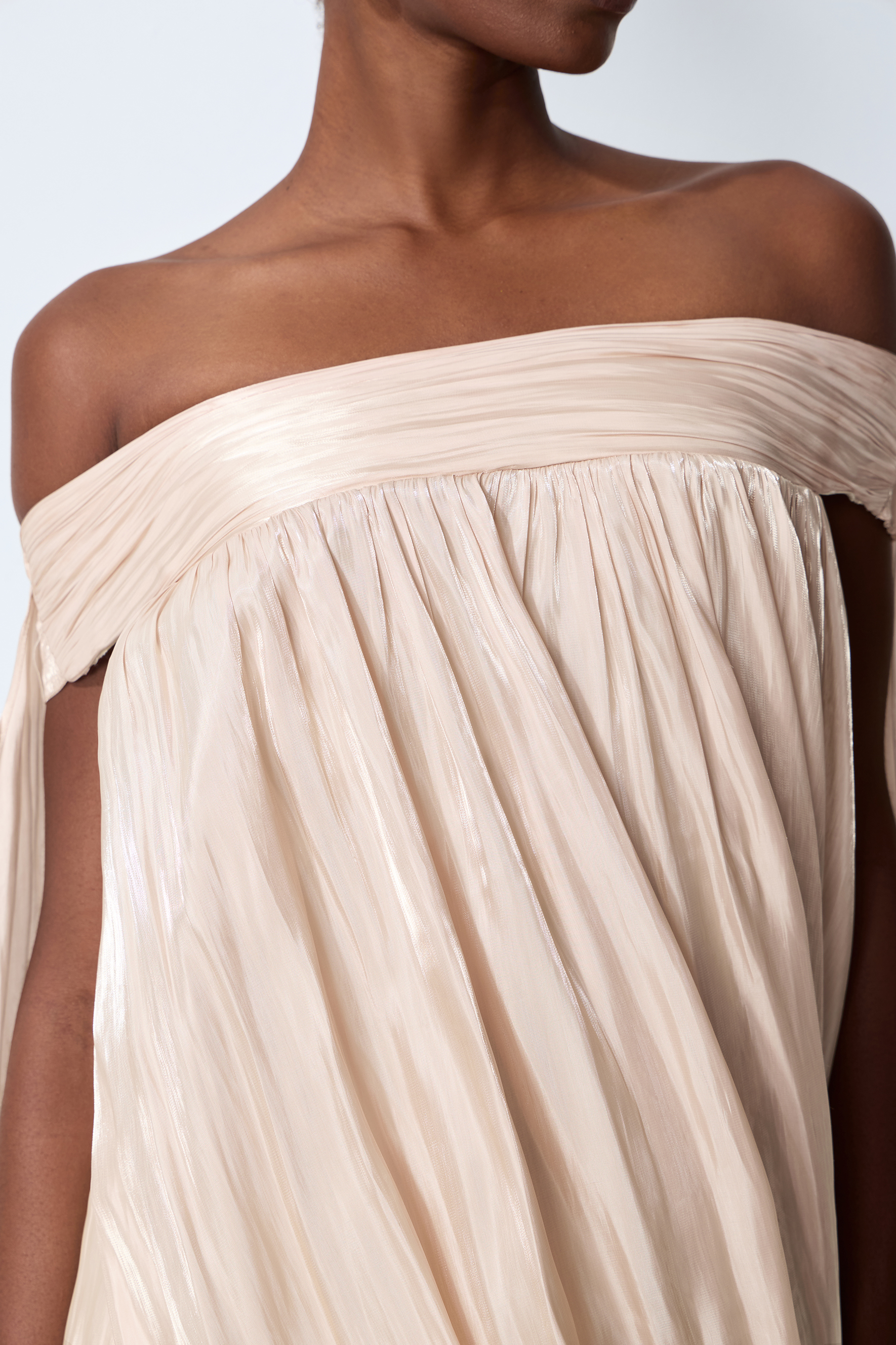 Darling Mood Apricot Off Shoulder Bubble Mini Dress