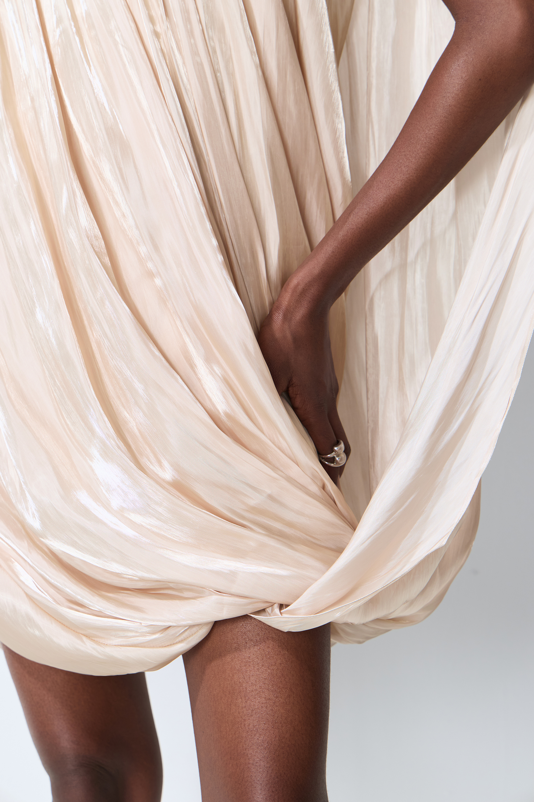 Darling Mood Apricot Off Shoulder Bubble Mini Dress