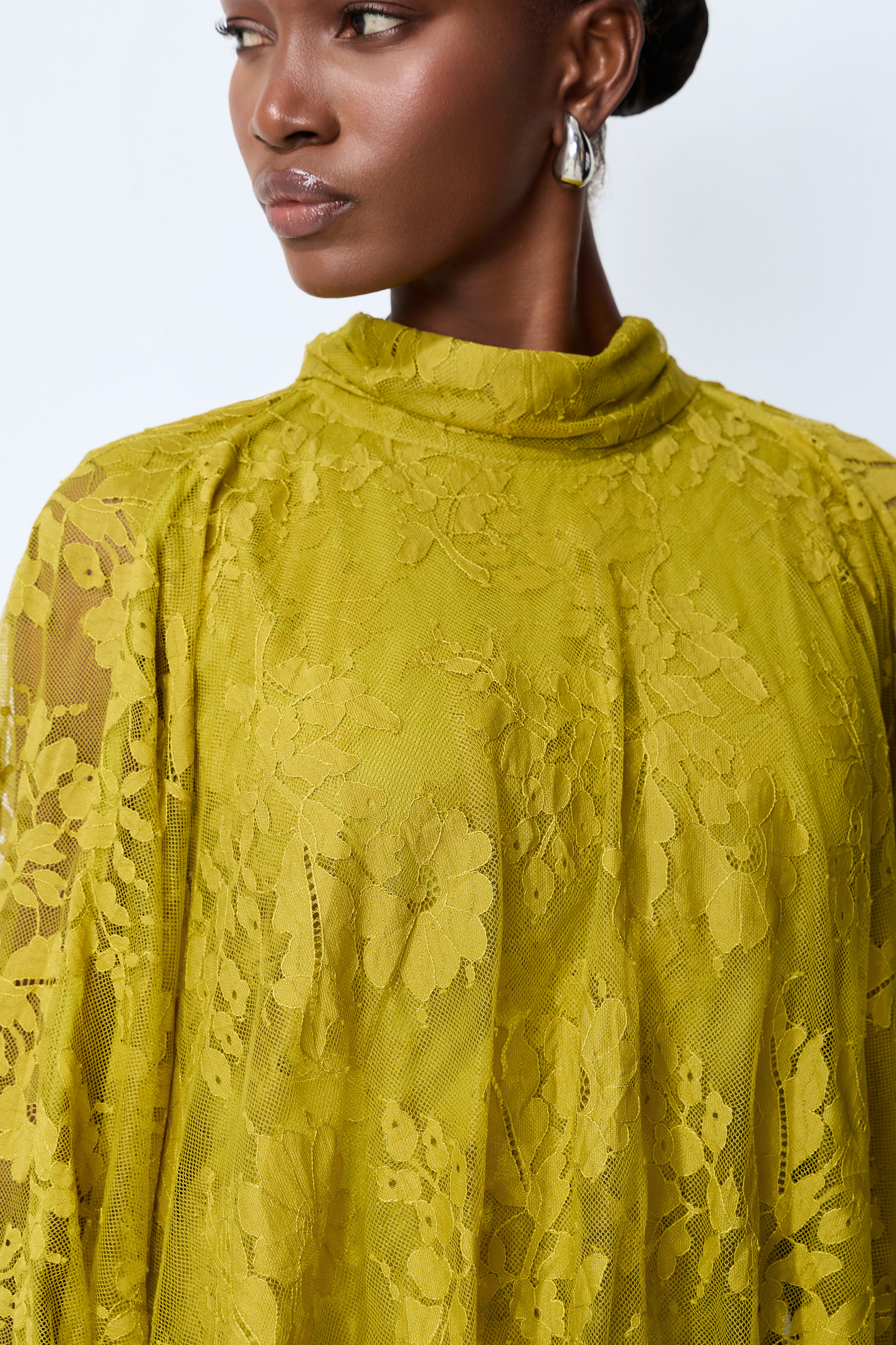 Whispered Feelings Yellow Bell Sleeve Floral Lace Maxi Dress