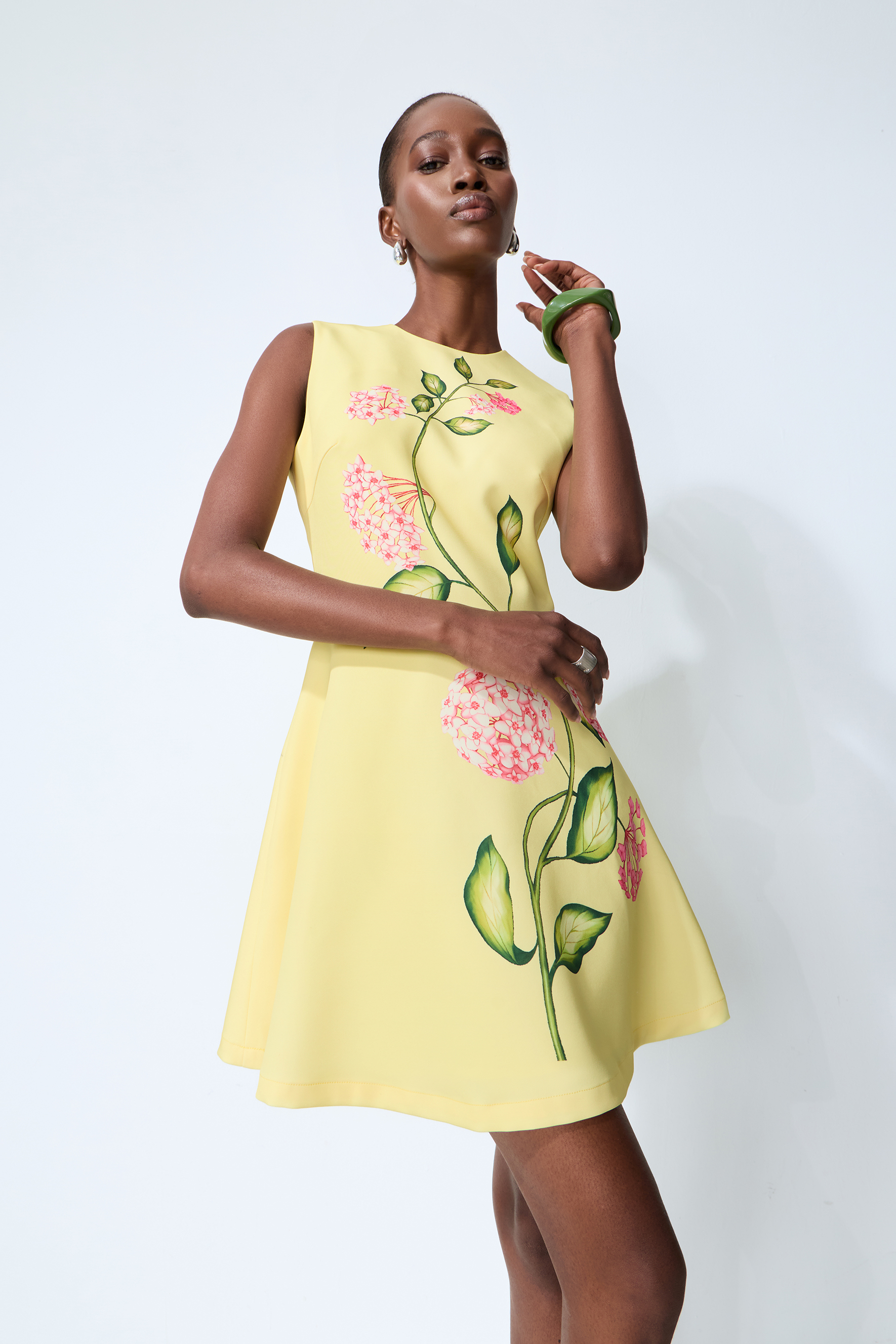 Sunny Darling Yellow Floral Print Sleeveless Mini Dress