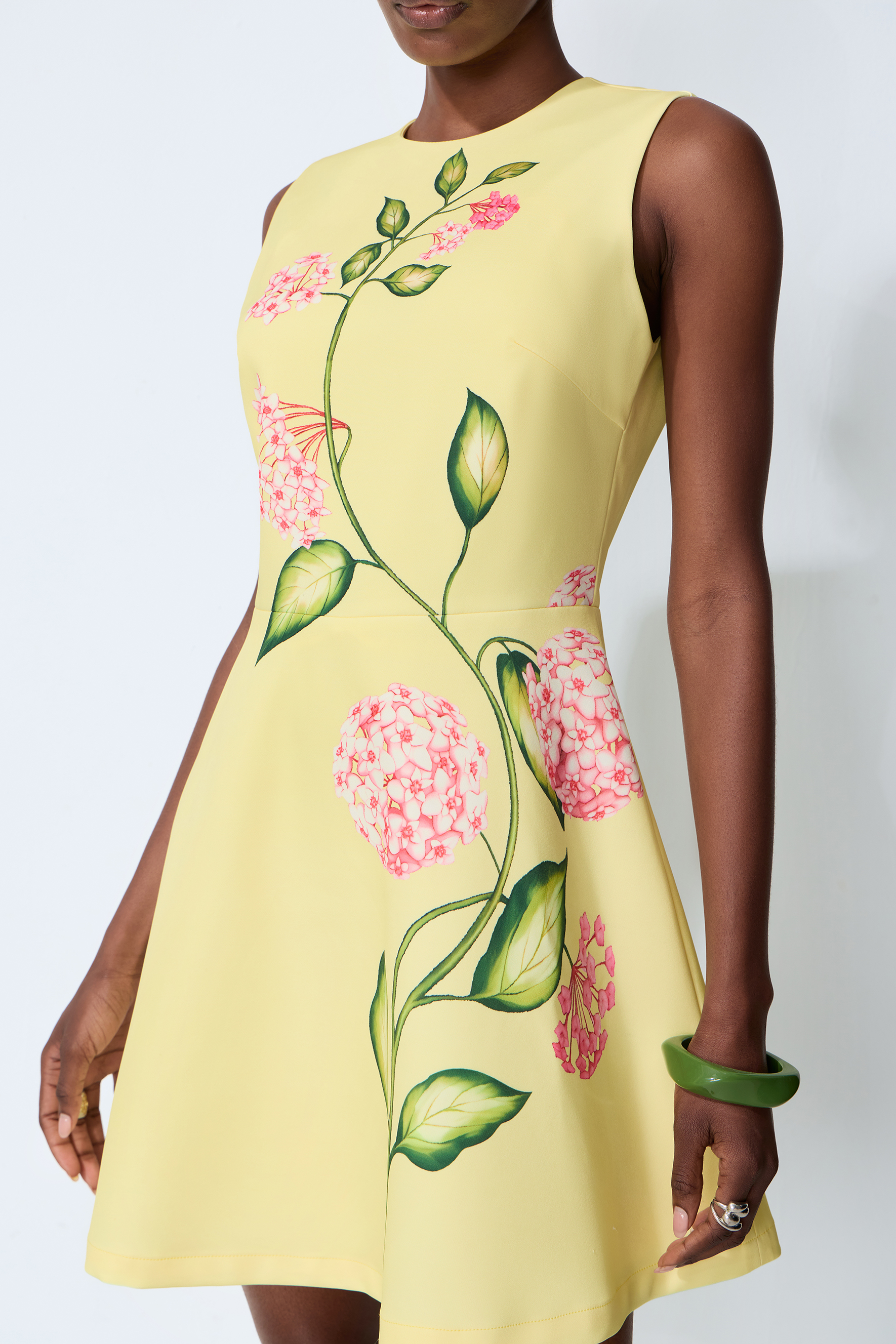 Sunny Darling Yellow Floral Print Sleeveless Mini Dress