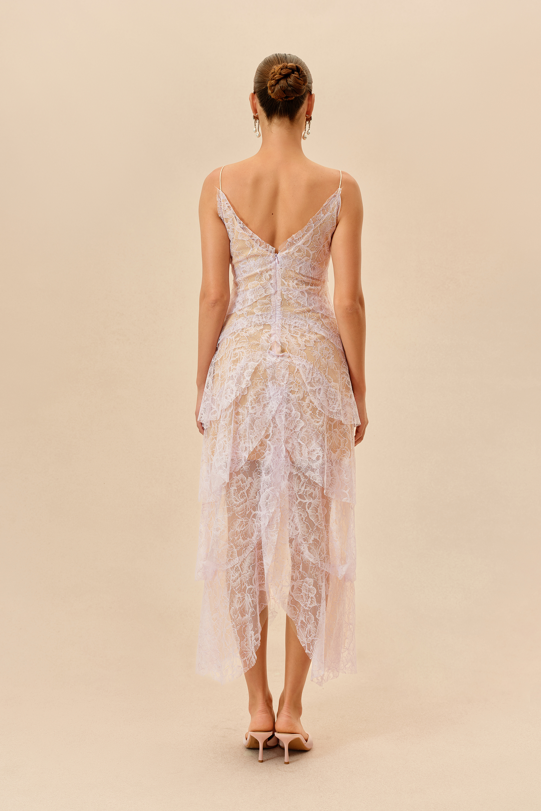 Fatal Attraction Viola Floral Lace Layered Hem Maxi Dress