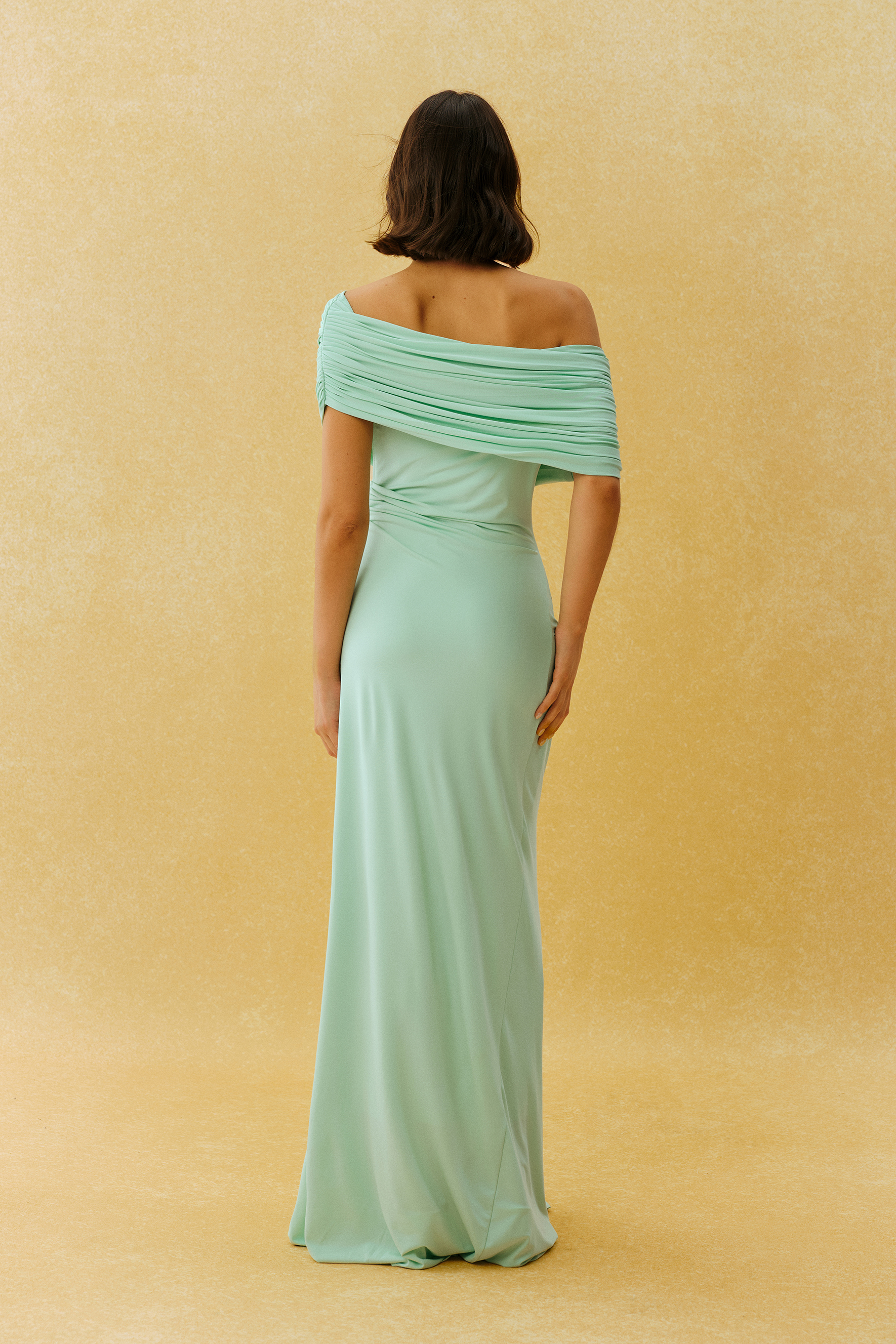 Falling For This Mint Green Off Shoulder Twist Front Maxi Dress