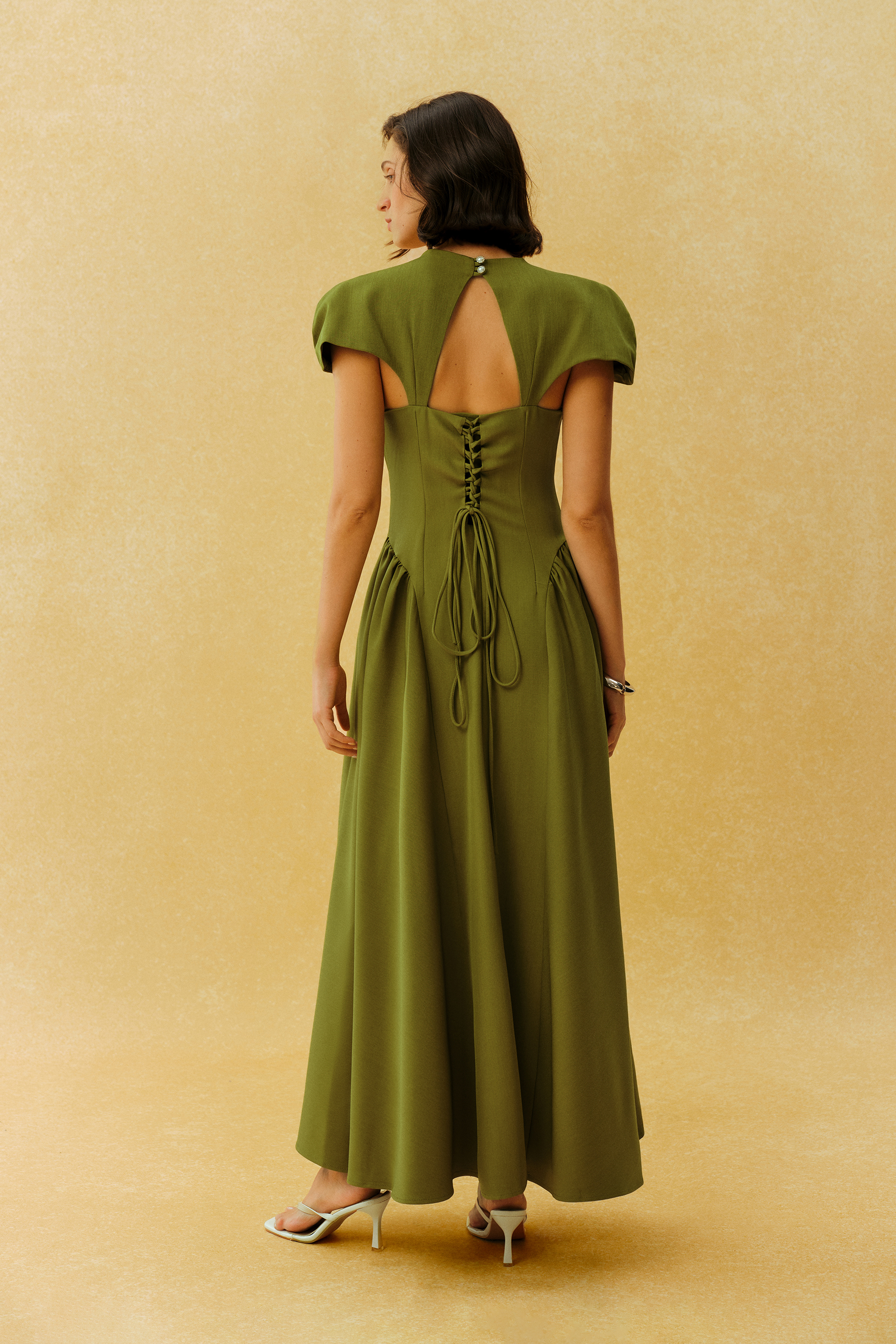 Came For You Green Notch Neck Cap Sleeve Maxi Dress